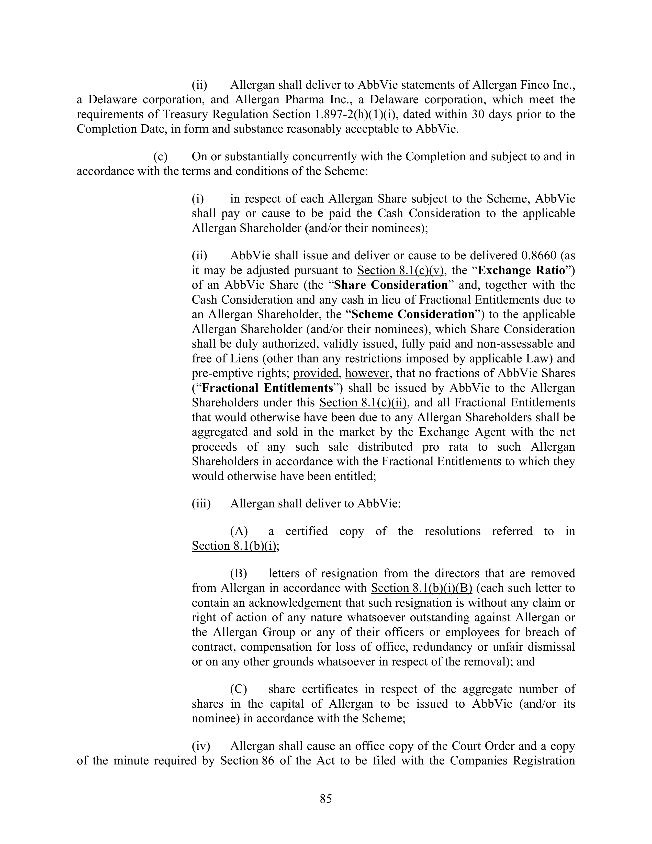 AbbVie Transaction Agreement — page 88