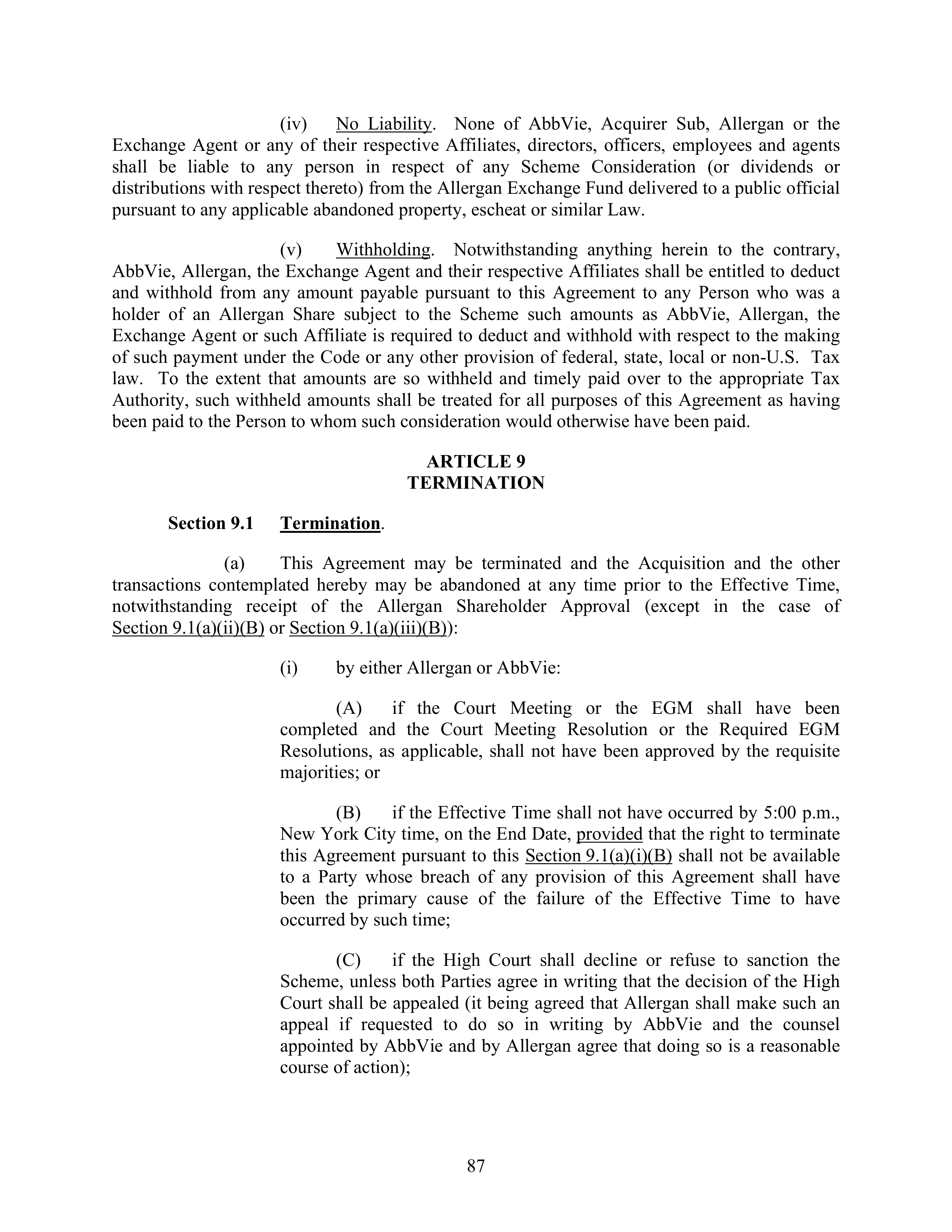 AbbVie Transaction Agreement — page 90