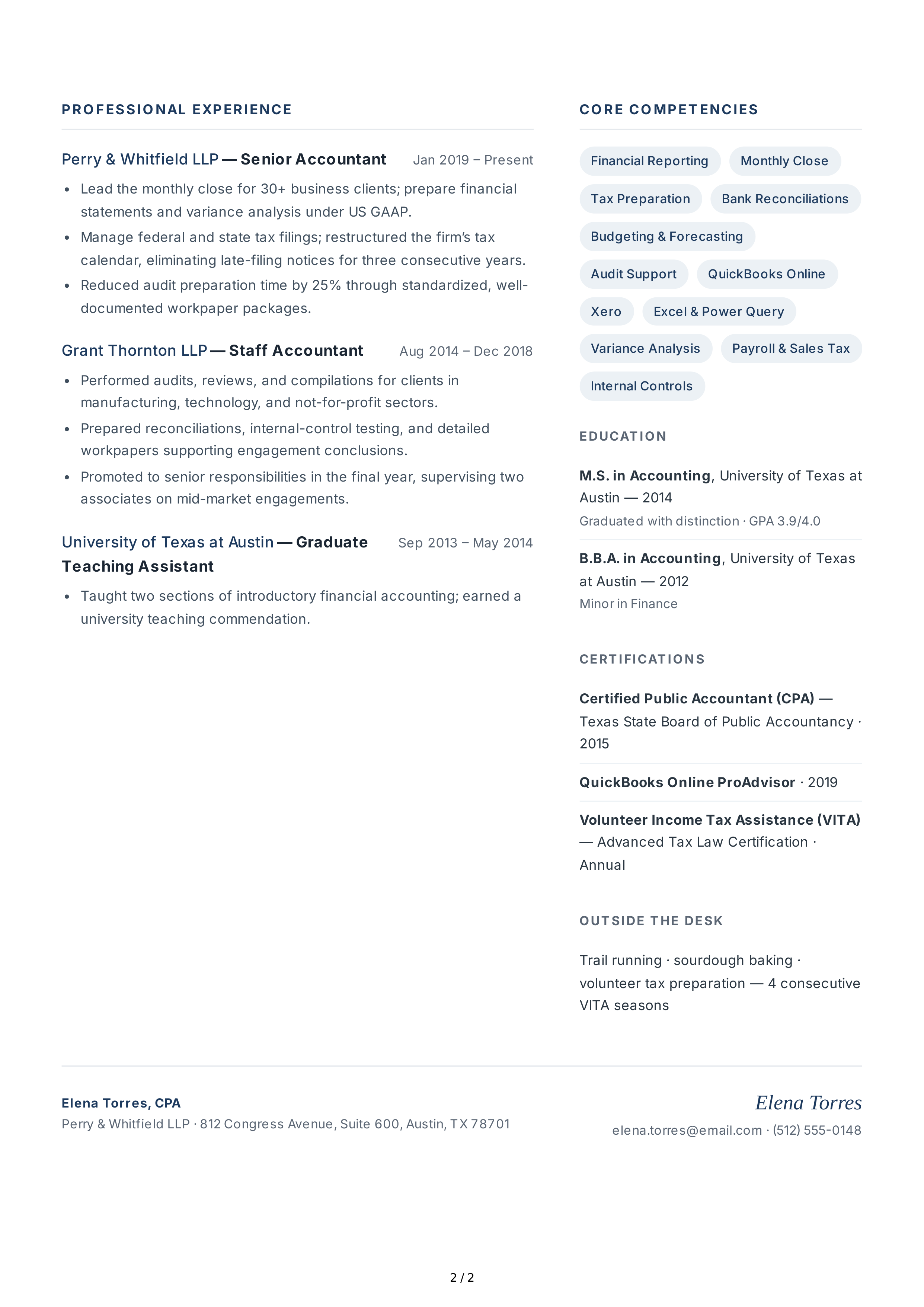 About Me for Accountant — page 2