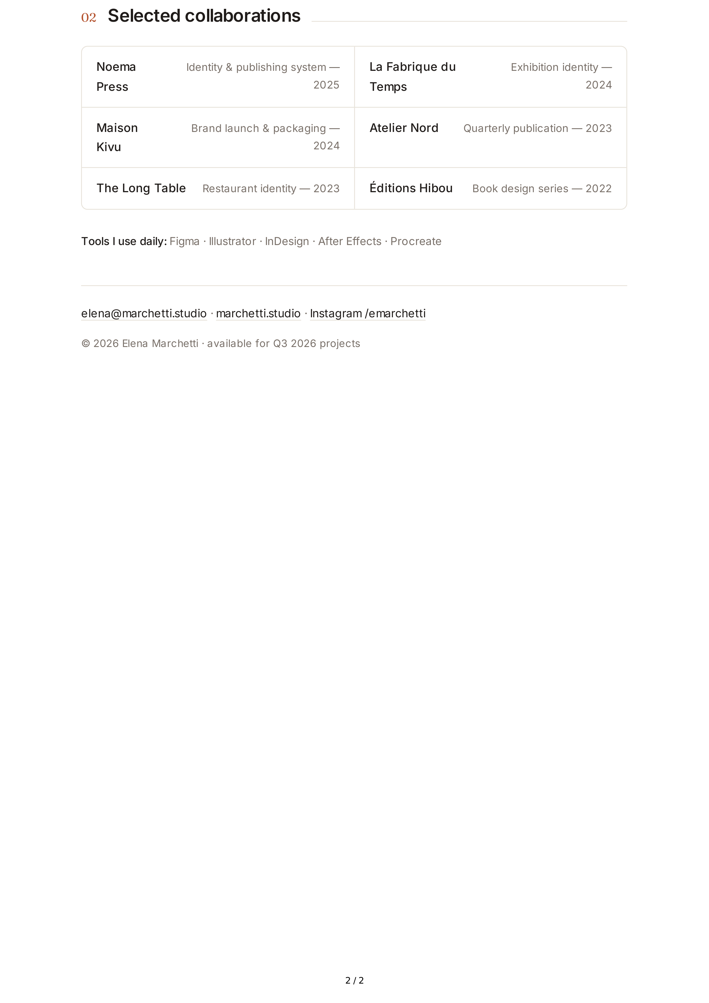 About Me for Creative Portfolio — page 2