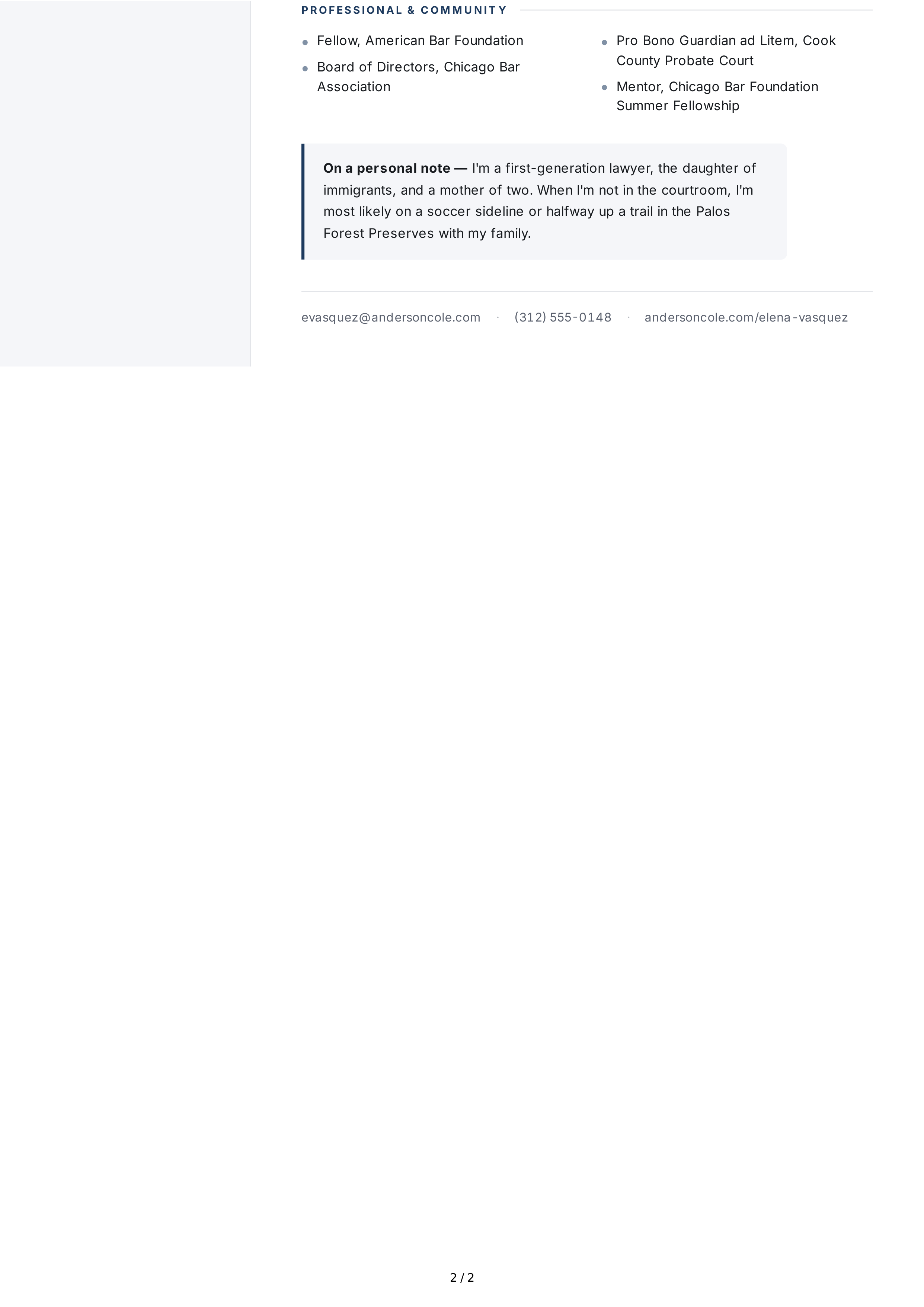 About Me for Lawyer — page 2