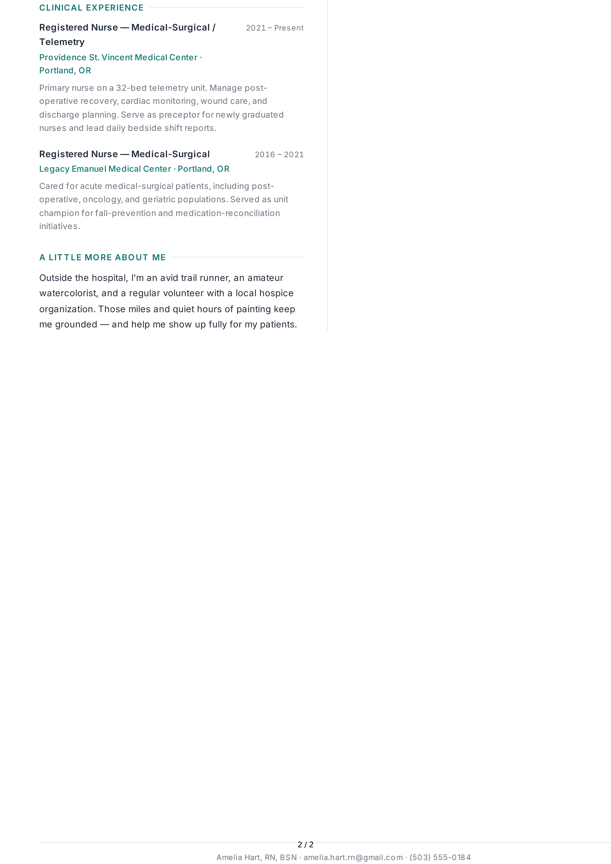 About Me for Nurse — page 2