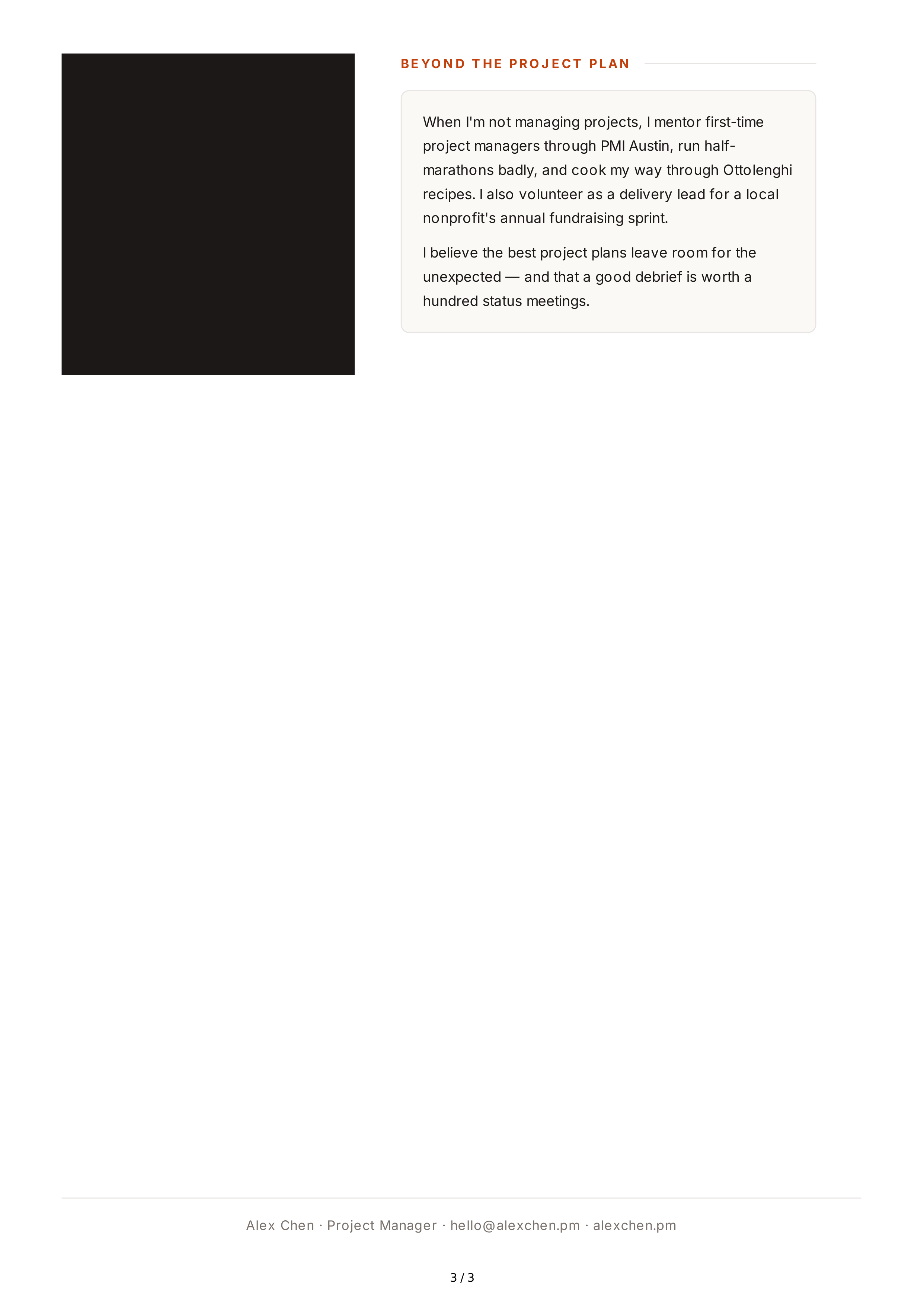 About Me for Project Manager — page 3
