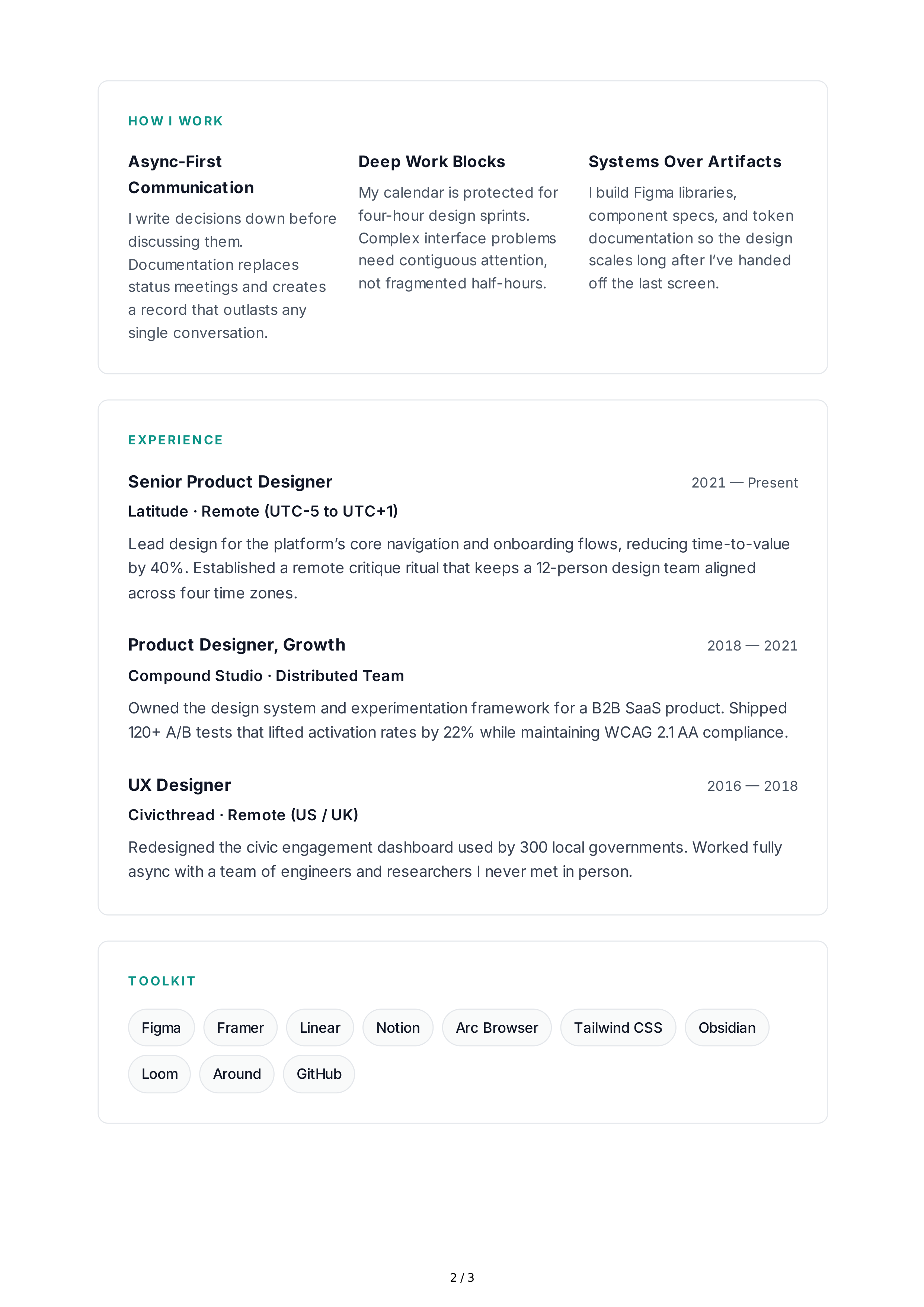 About Me for Remote Worker — page 2