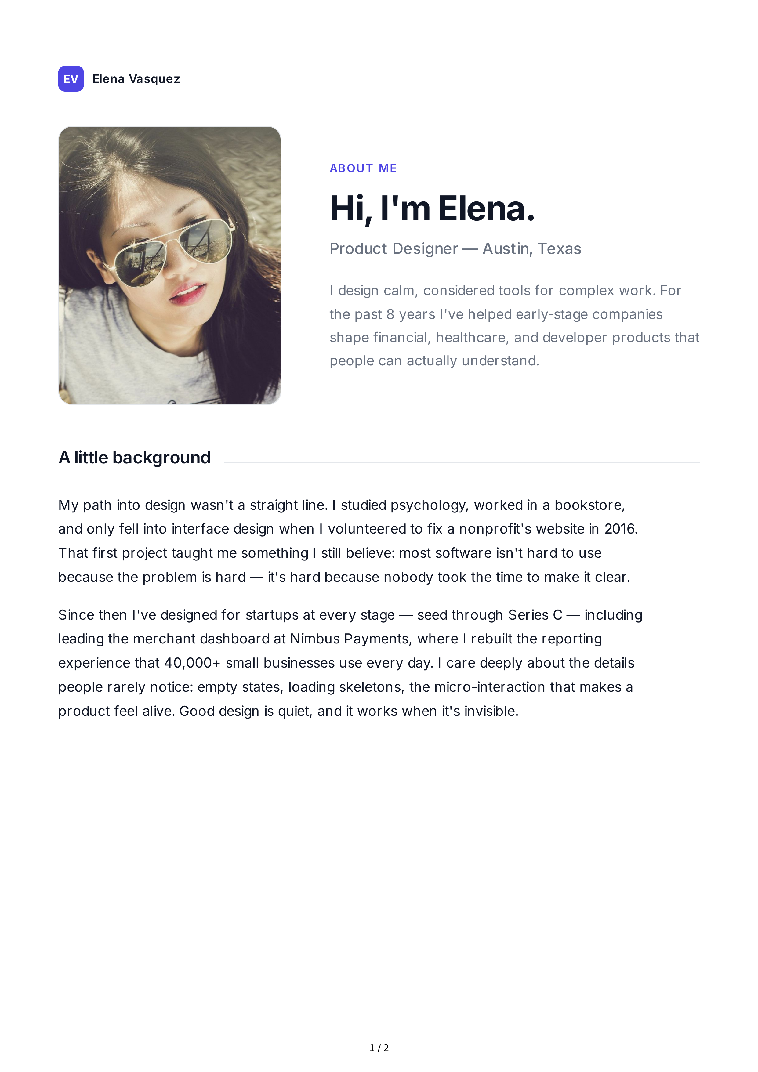About Me for Website — page 1
