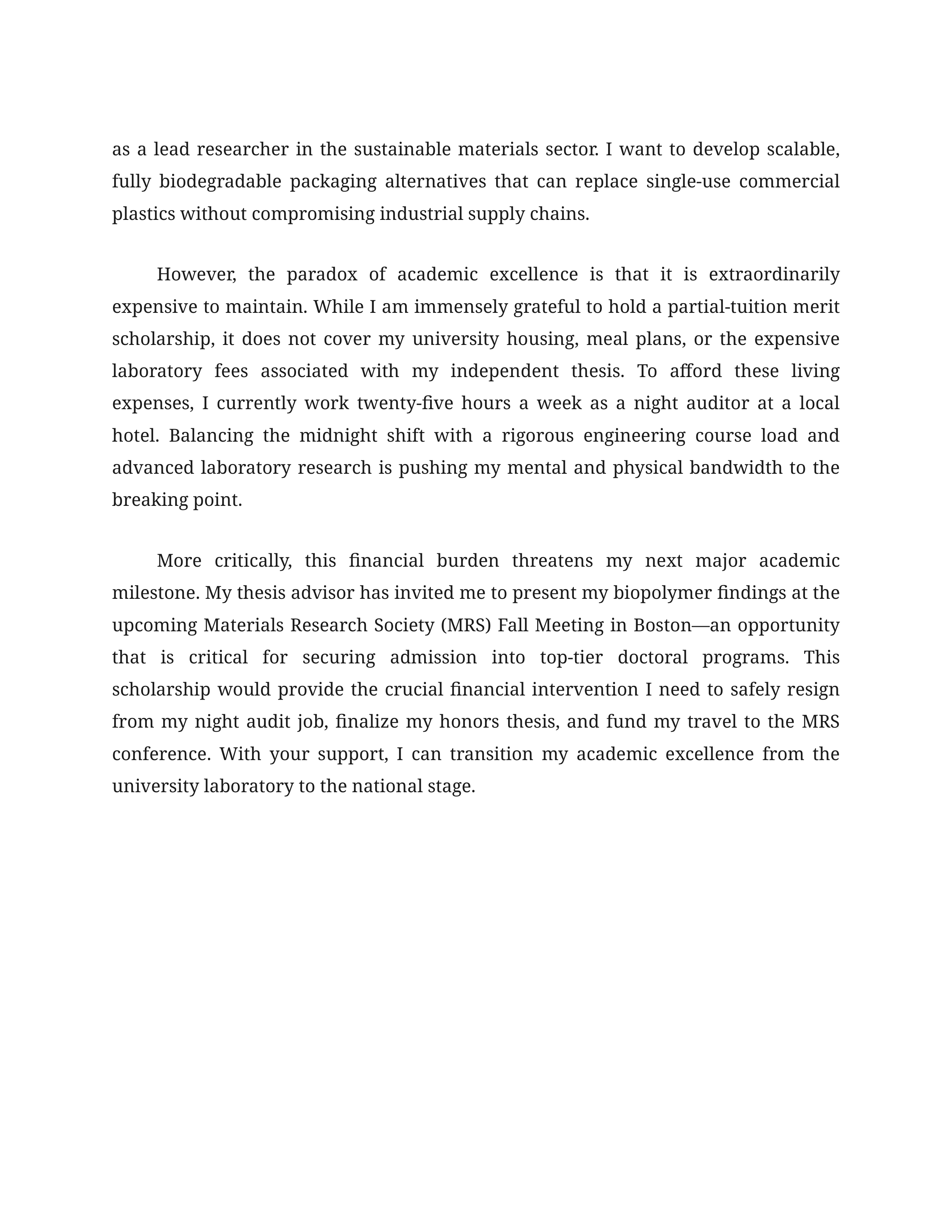 Academic Excellence Scholarship Essay — page 2