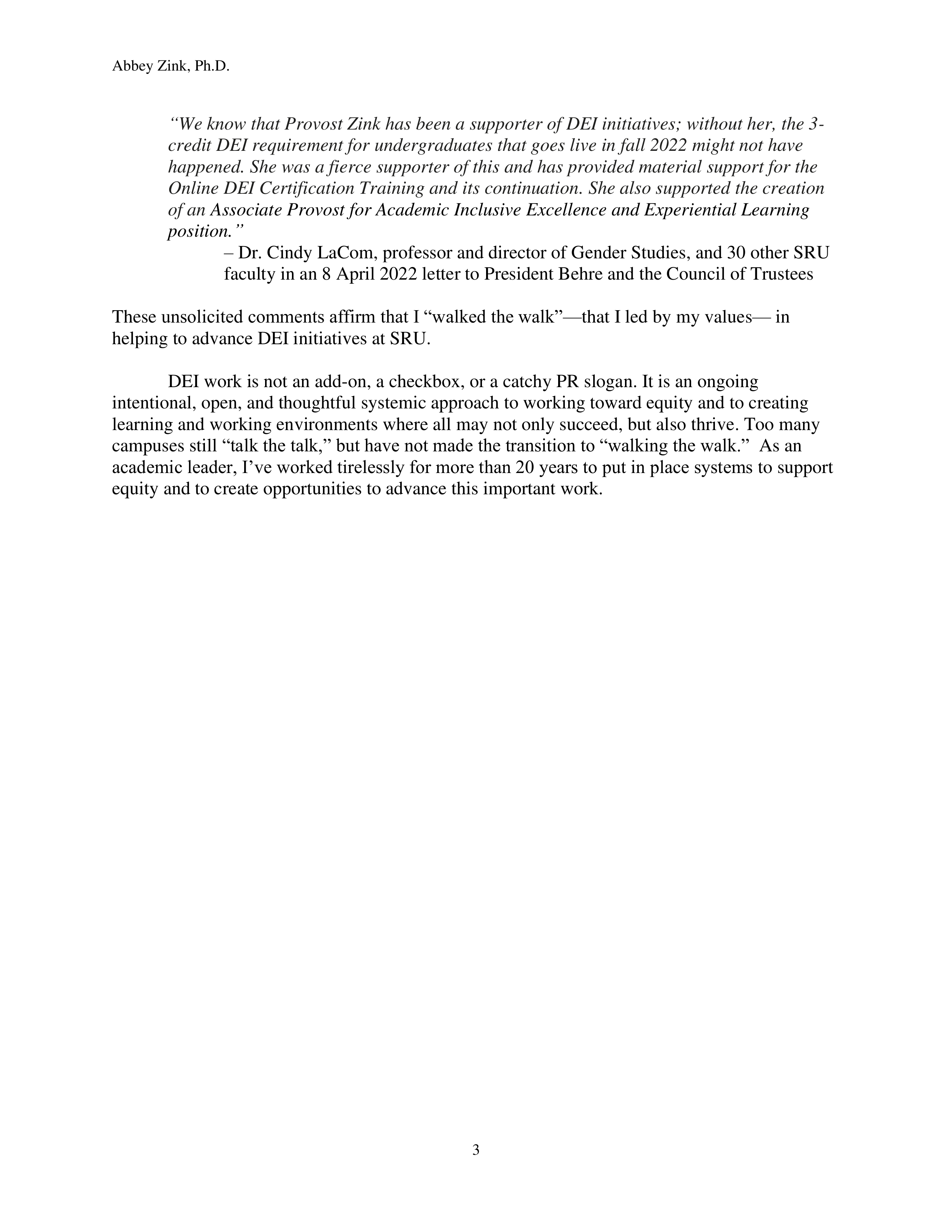 Academic Leadership Diversity Statement — page 3