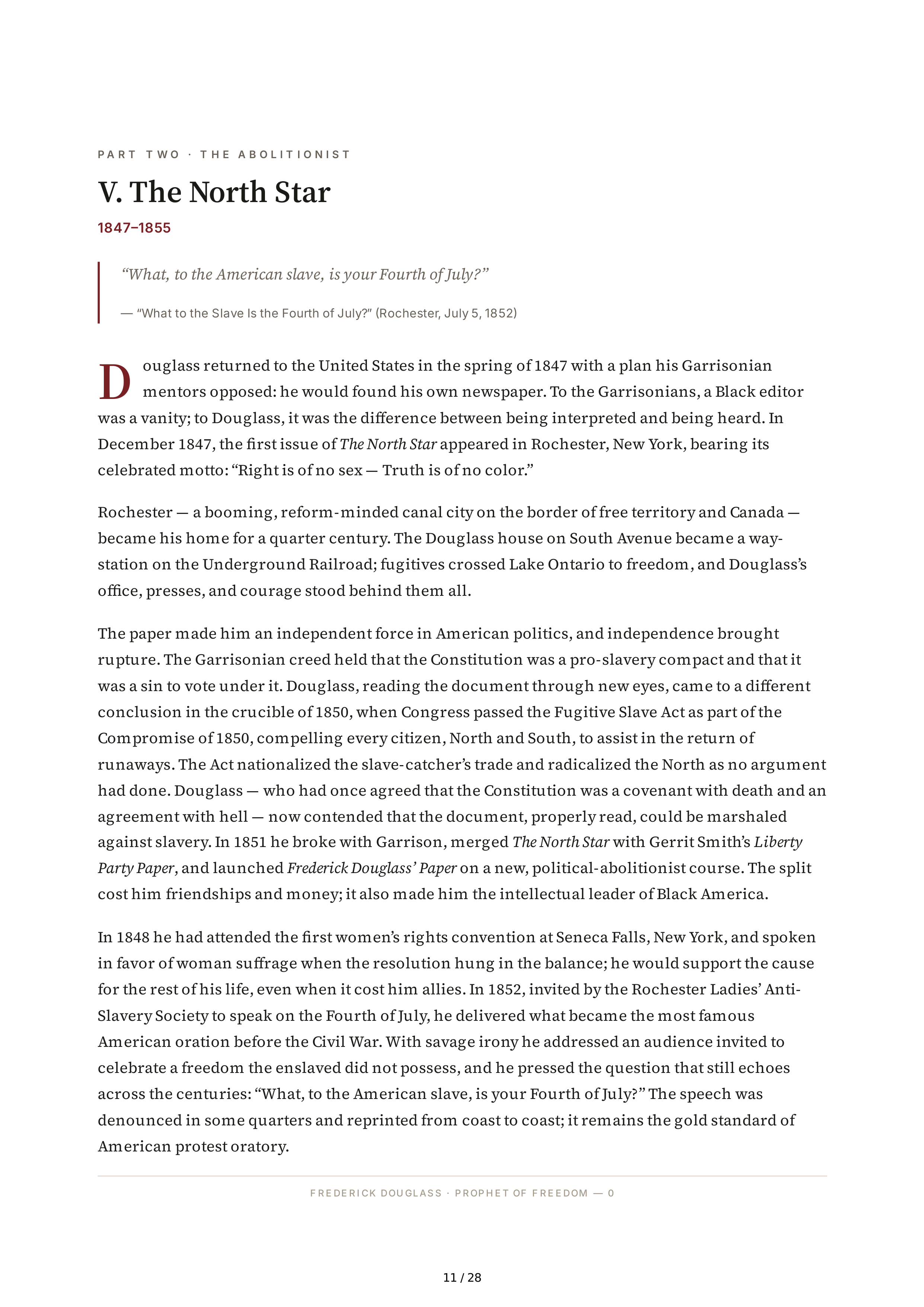 Academic Scholar David Blight Frederick Douglass Biography — page 11