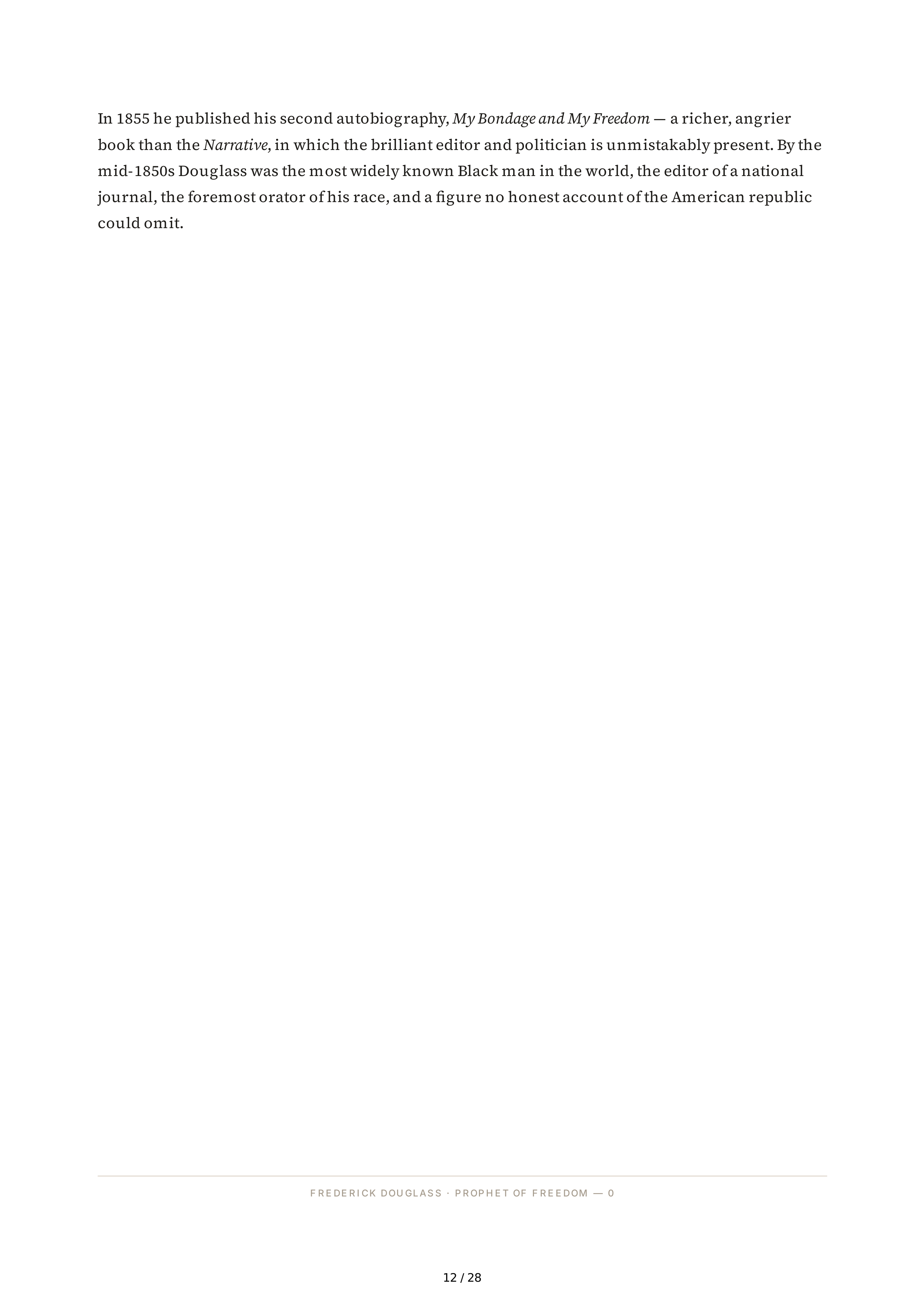 Academic Scholar David Blight Frederick Douglass Biography — page 12