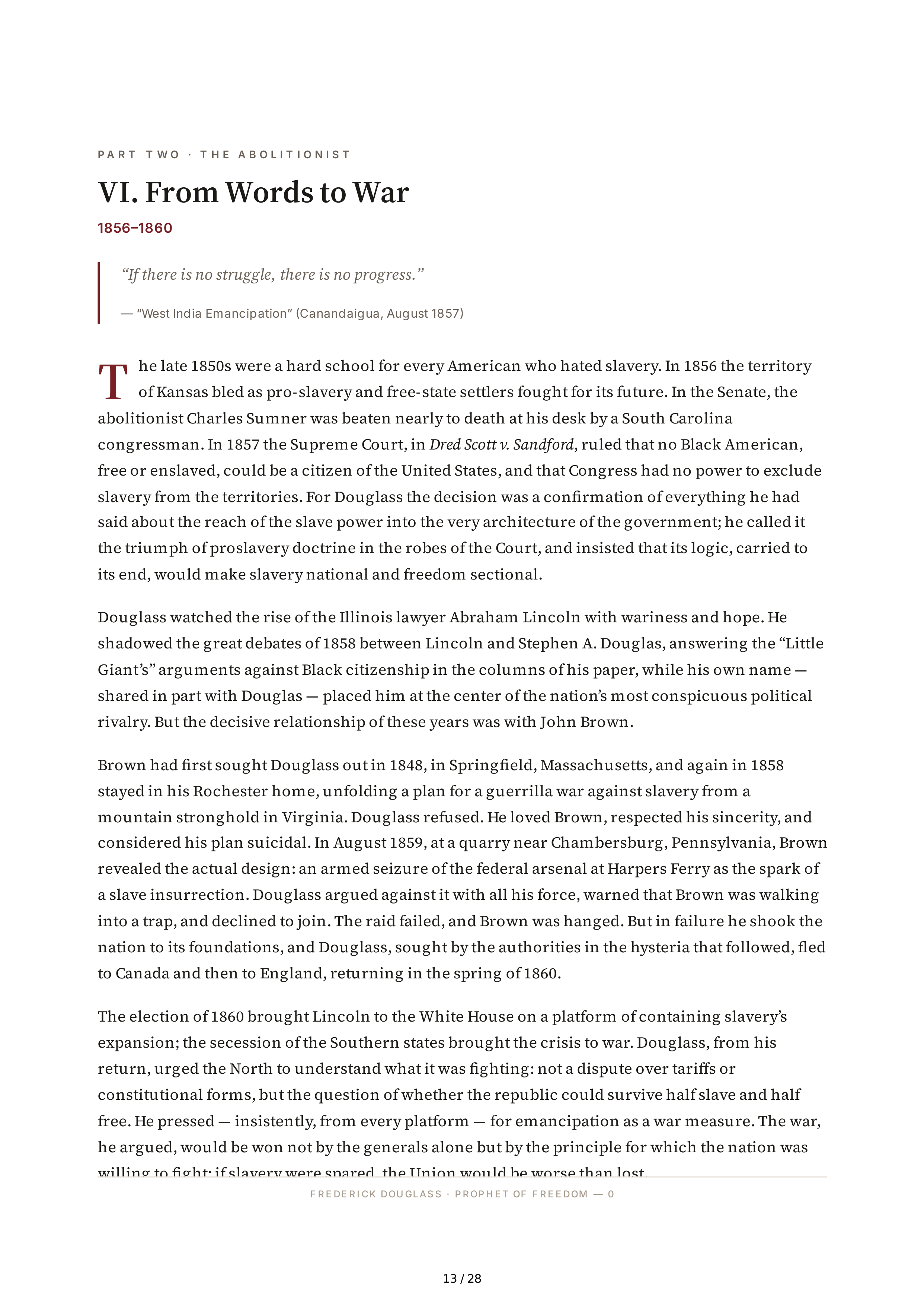 Academic Scholar David Blight Frederick Douglass Biography — page 13