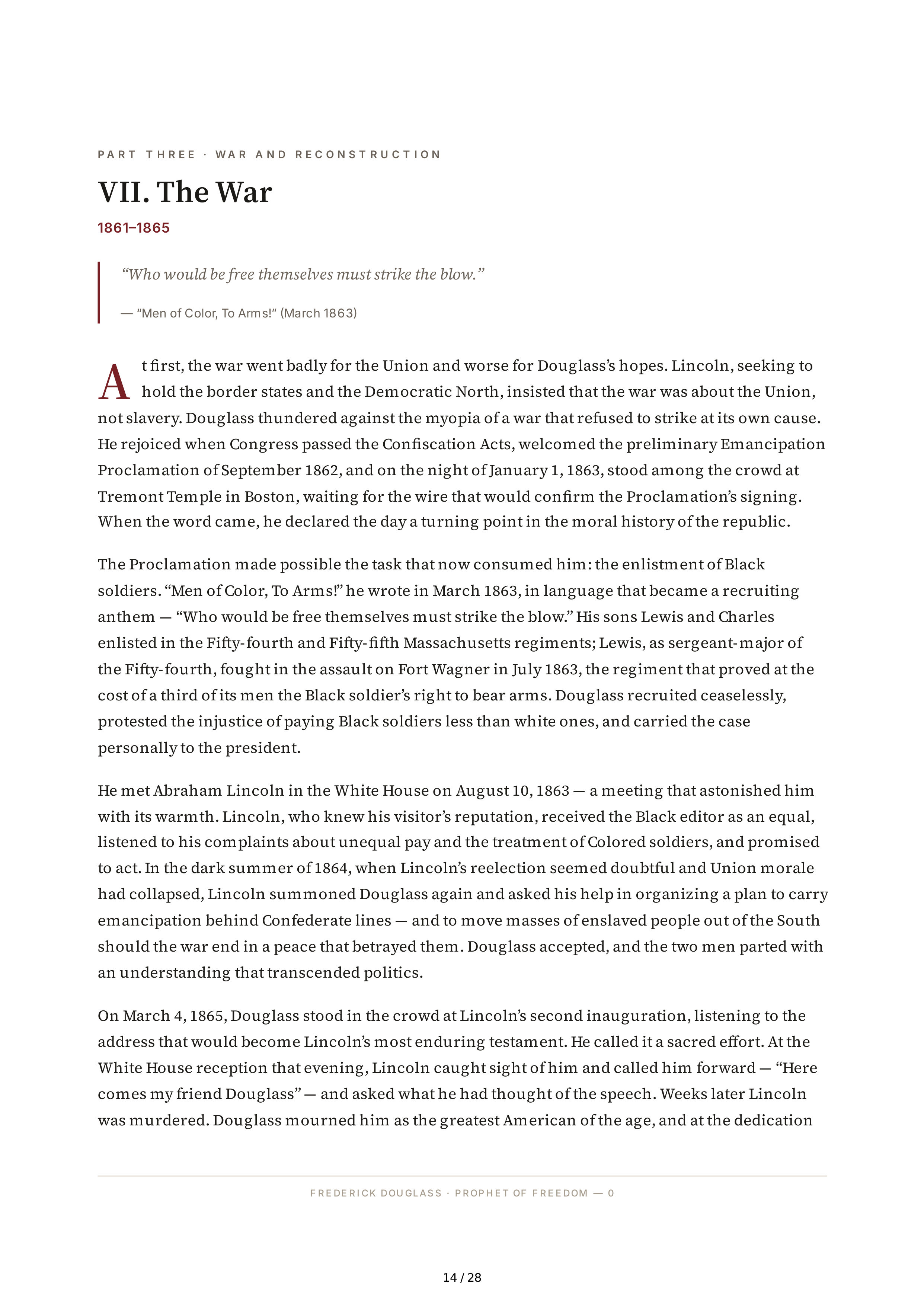 Academic Scholar David Blight Frederick Douglass Biography — page 14