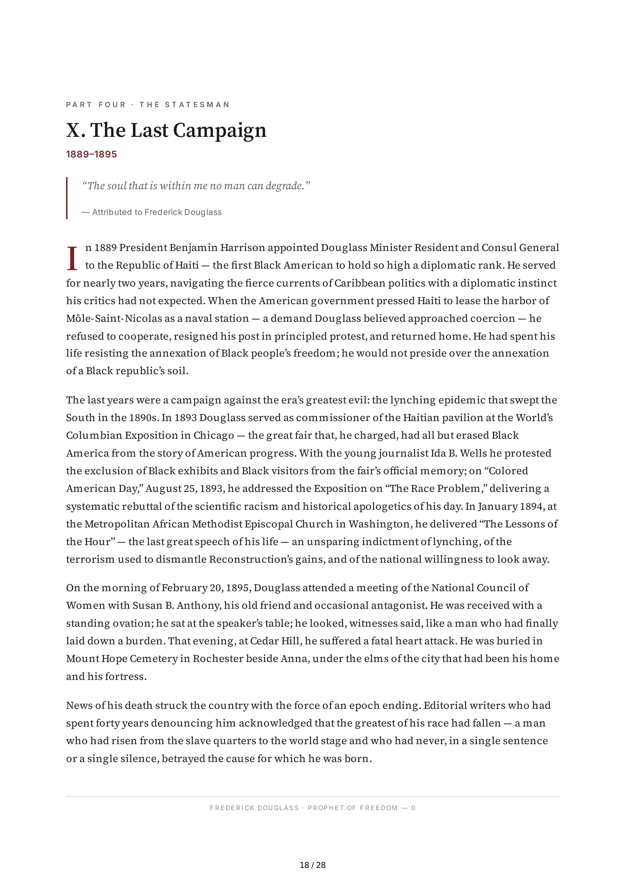 Academic Scholar David Blight Frederick Douglass Biography — page 18