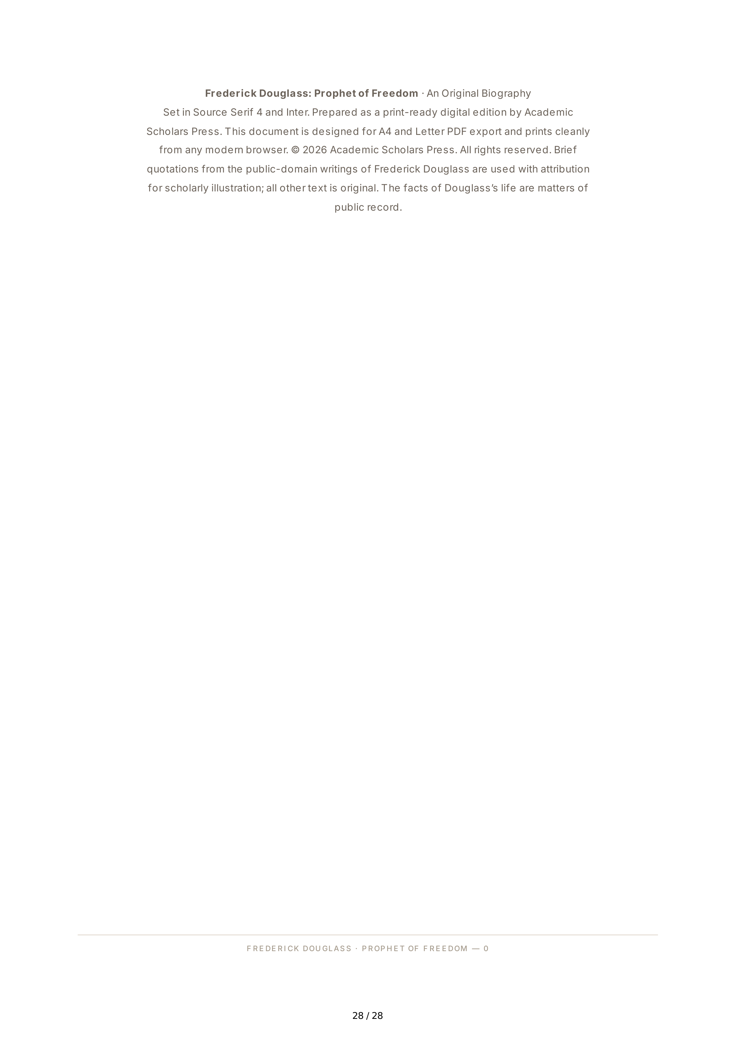 Academic Scholar David Blight Frederick Douglass Biography — page 28