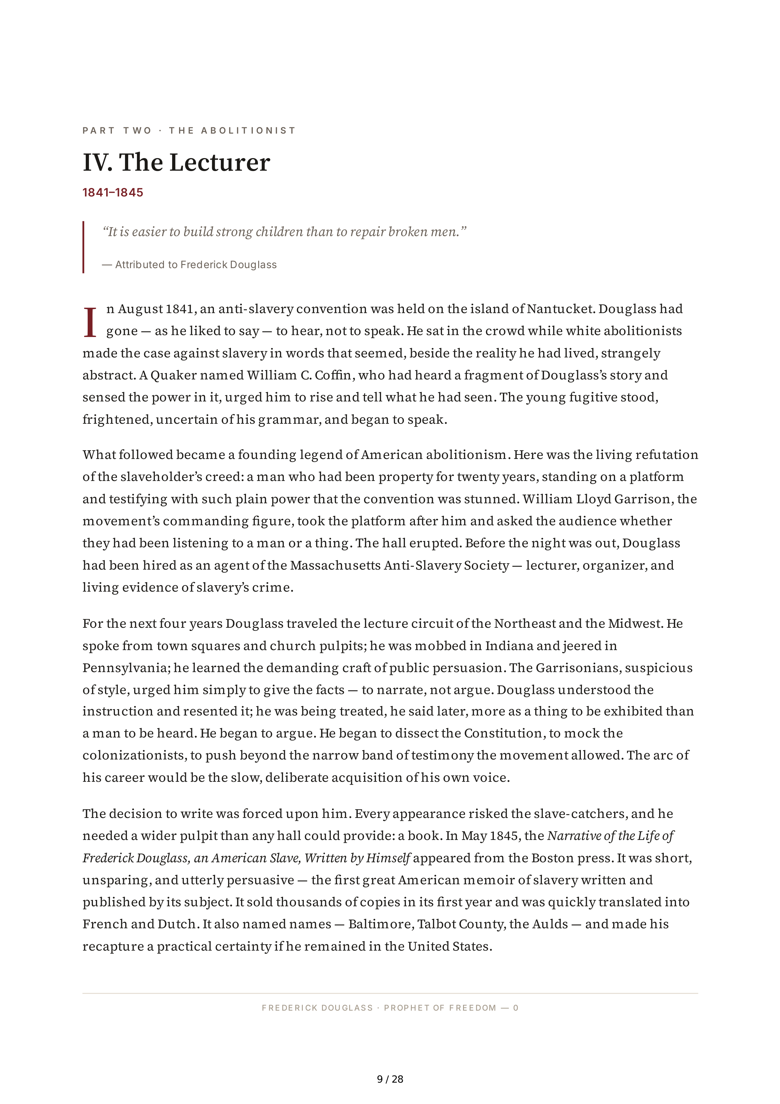 Academic Scholar David Blight Frederick Douglass Biography — page 9
