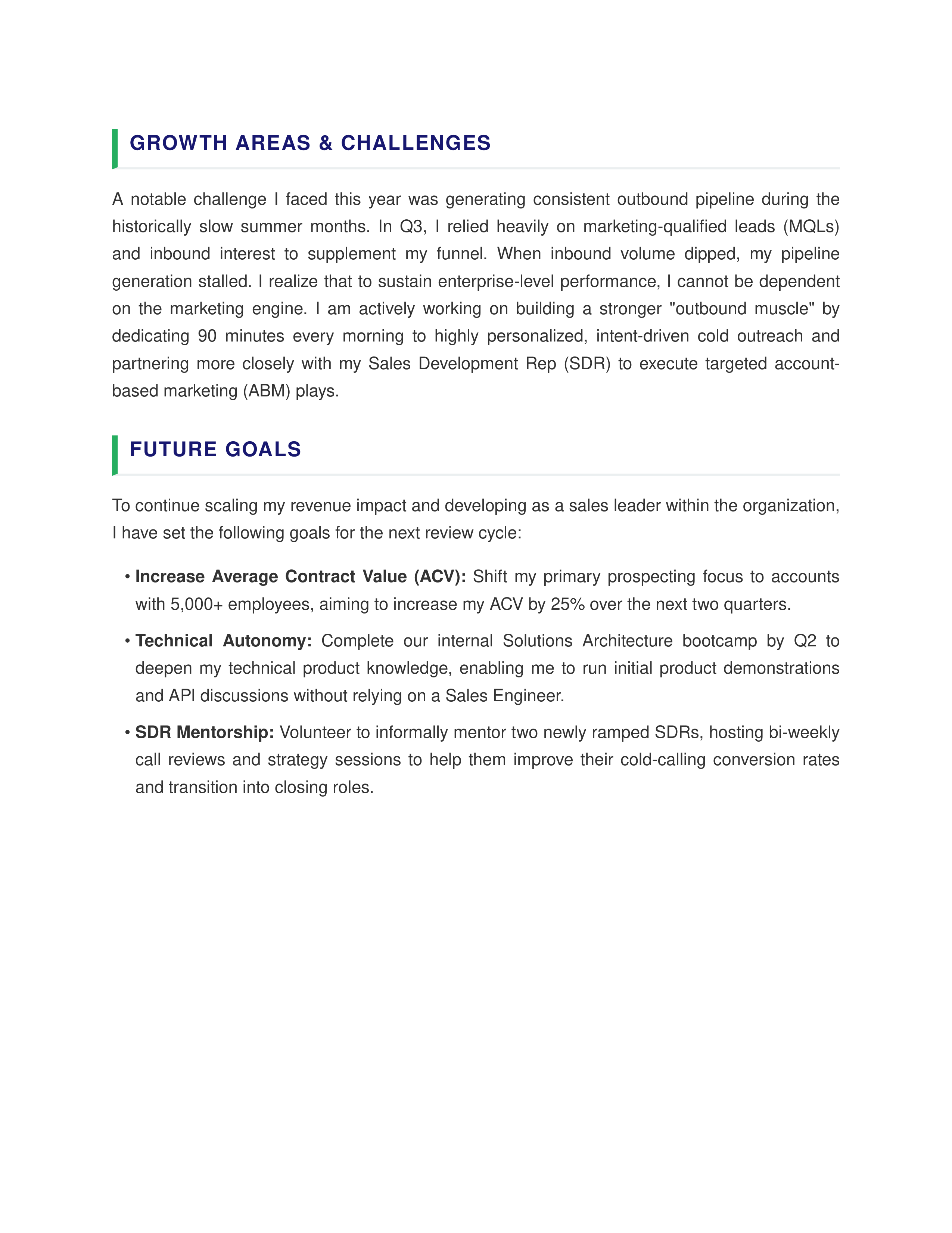 Account Executive Self Performance Review — page 2