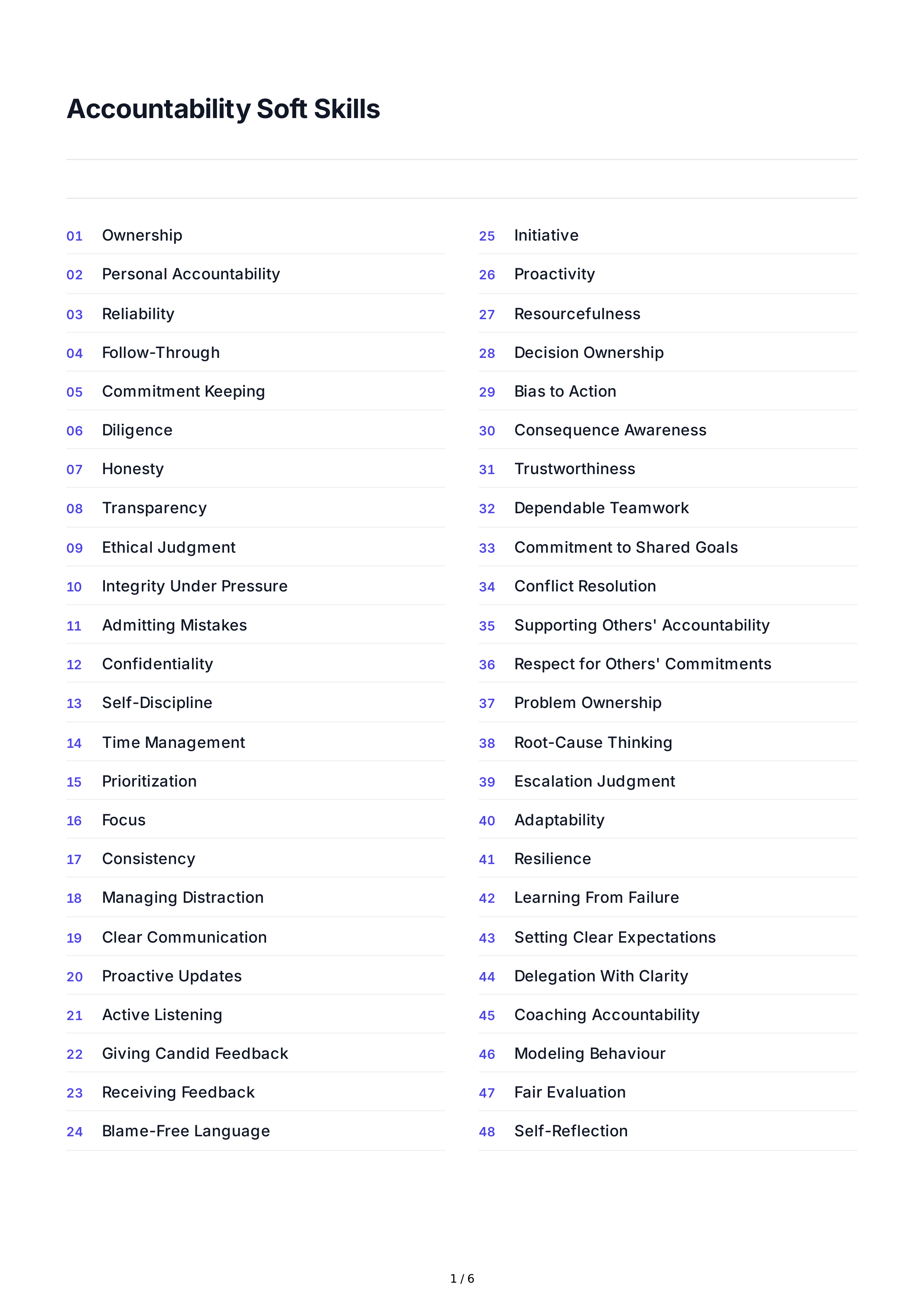 Accountability Soft Skills — page 1