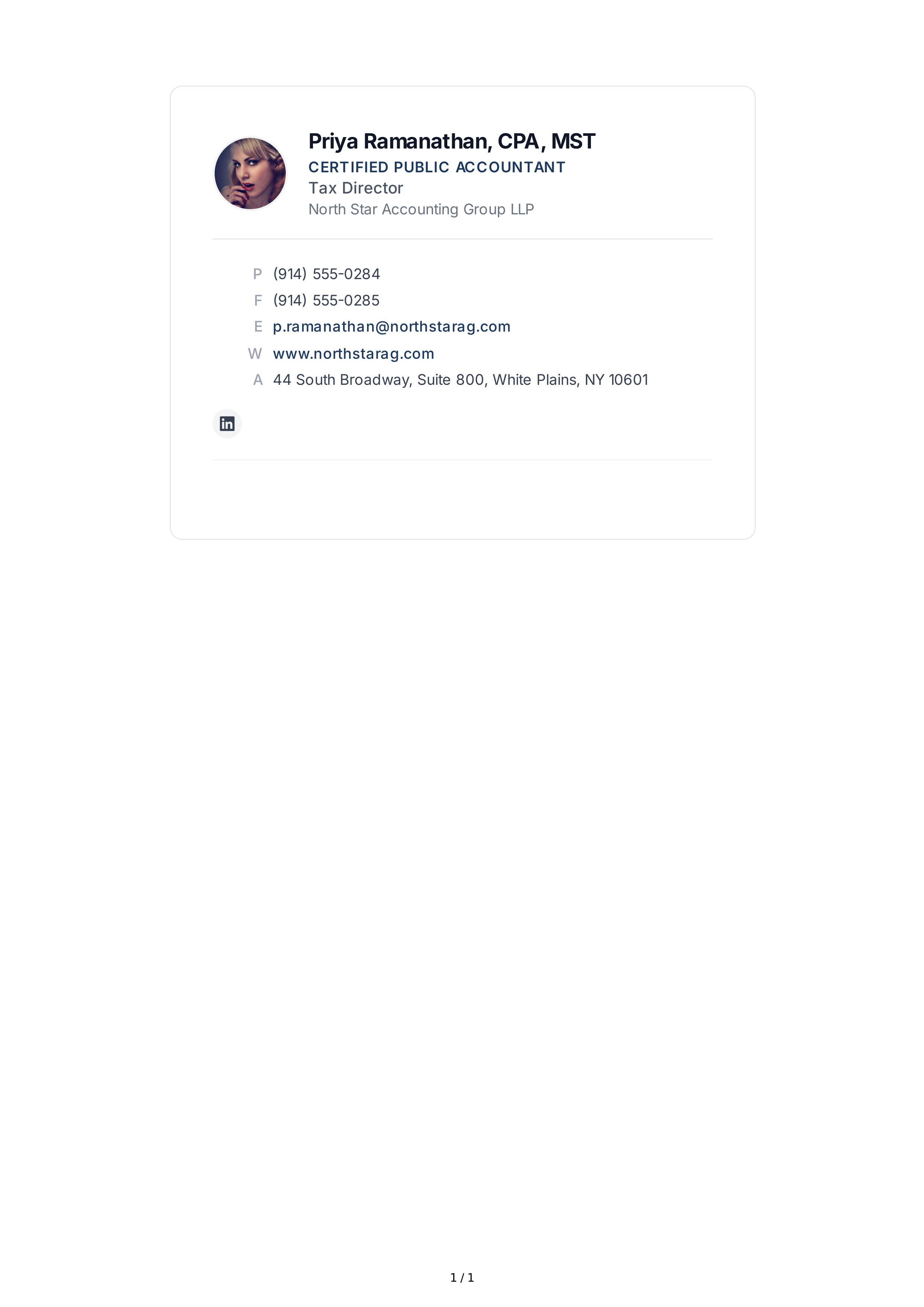 Accountant Email Signature — page 1