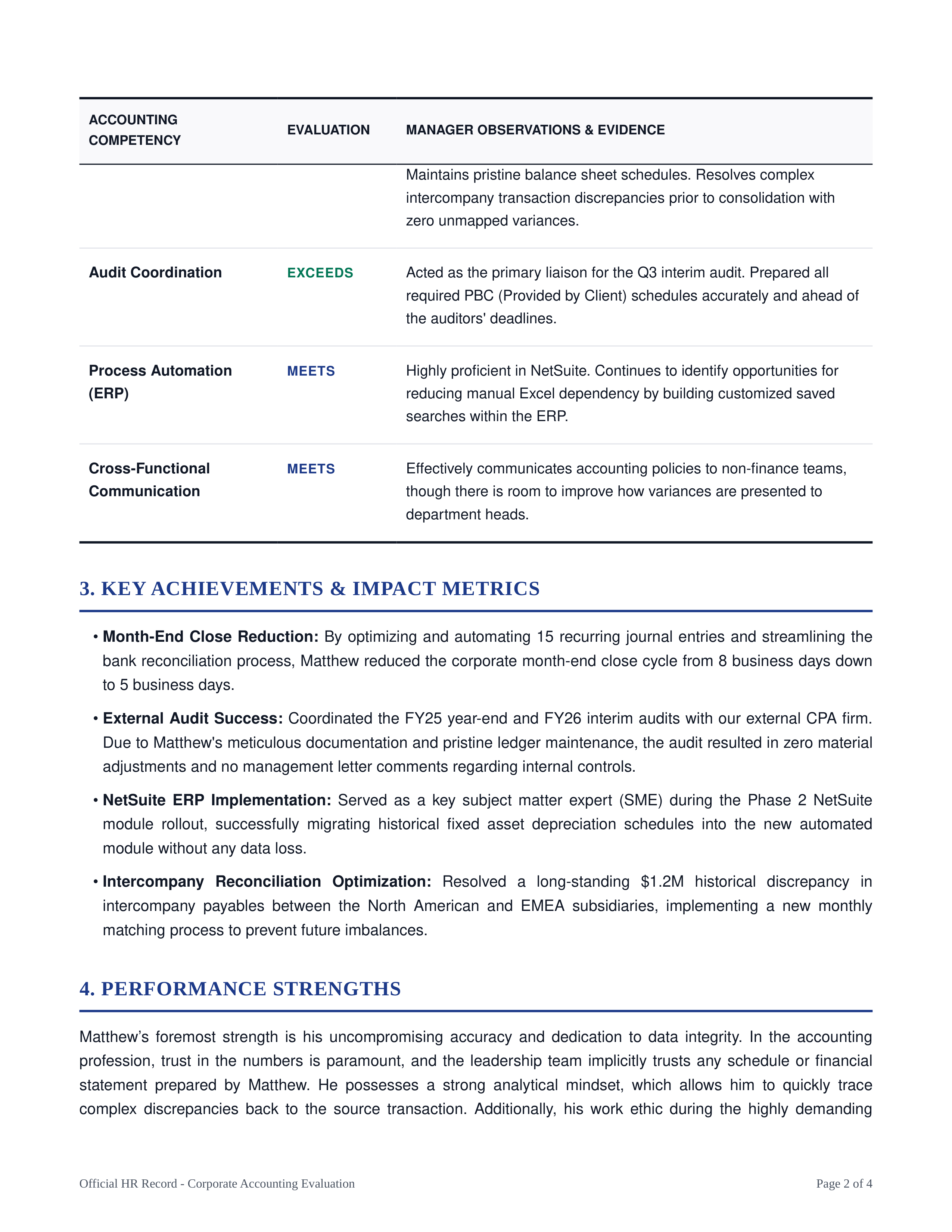 Accountant Performance Review — page 2