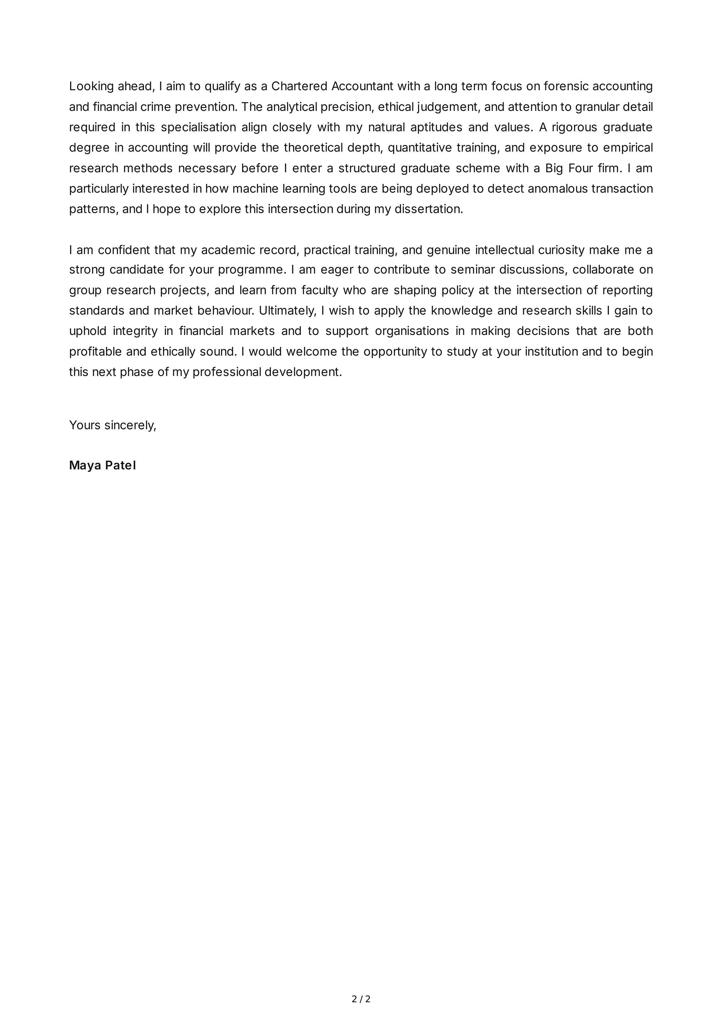 Accounting Personal Statement — page 2