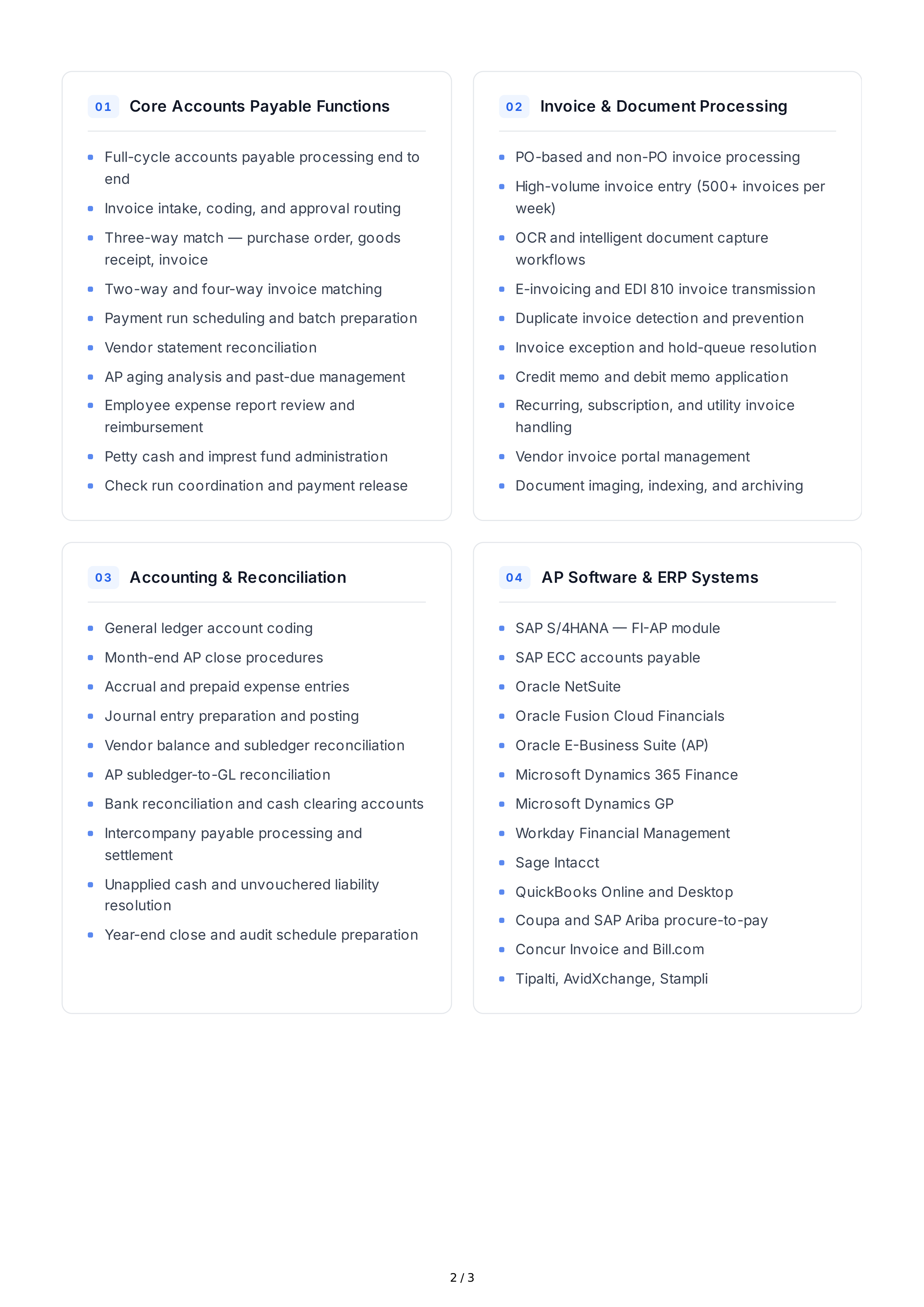 Accounts Payable Hard Skills — page 2