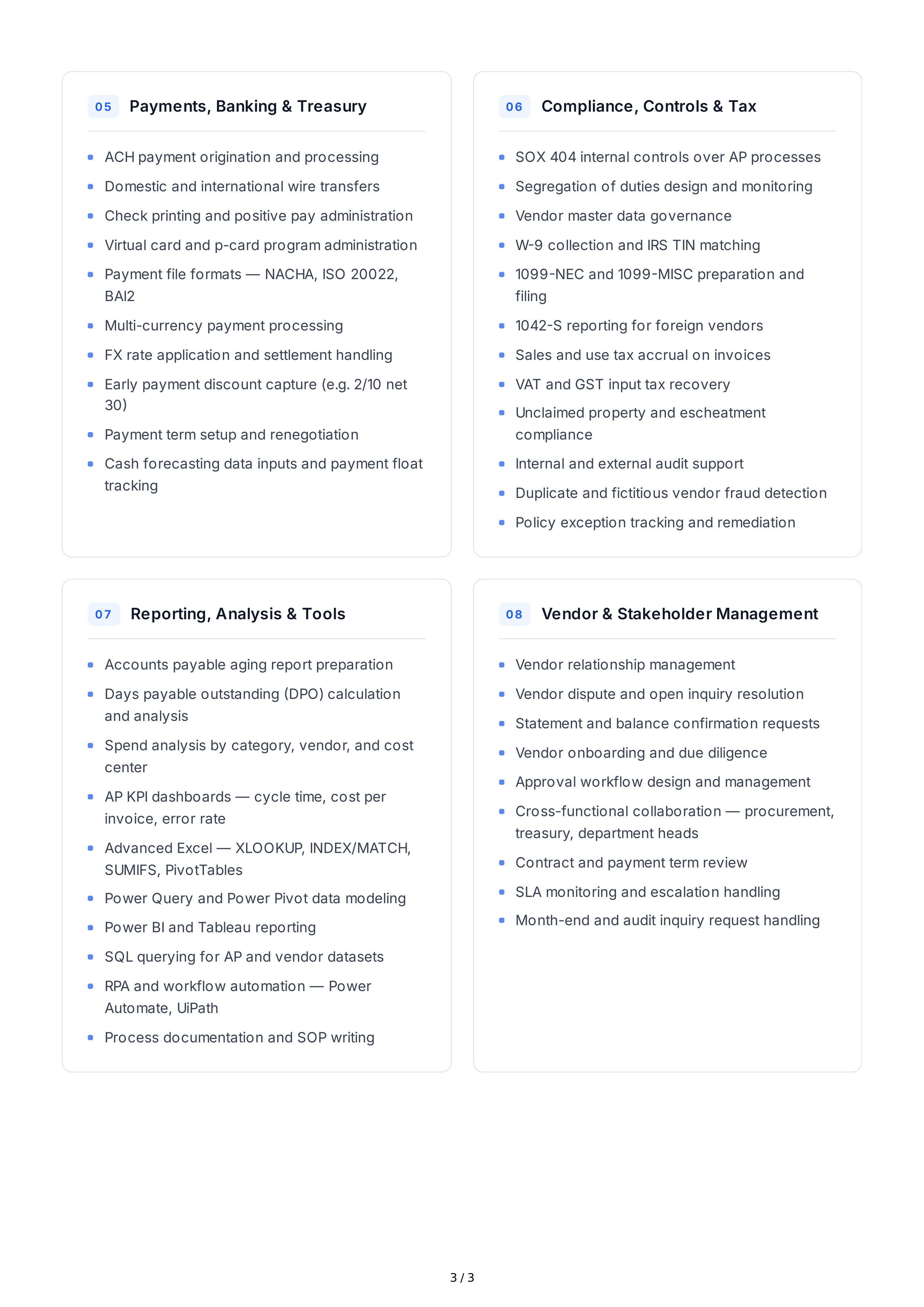 Accounts Payable Hard Skills — page 3