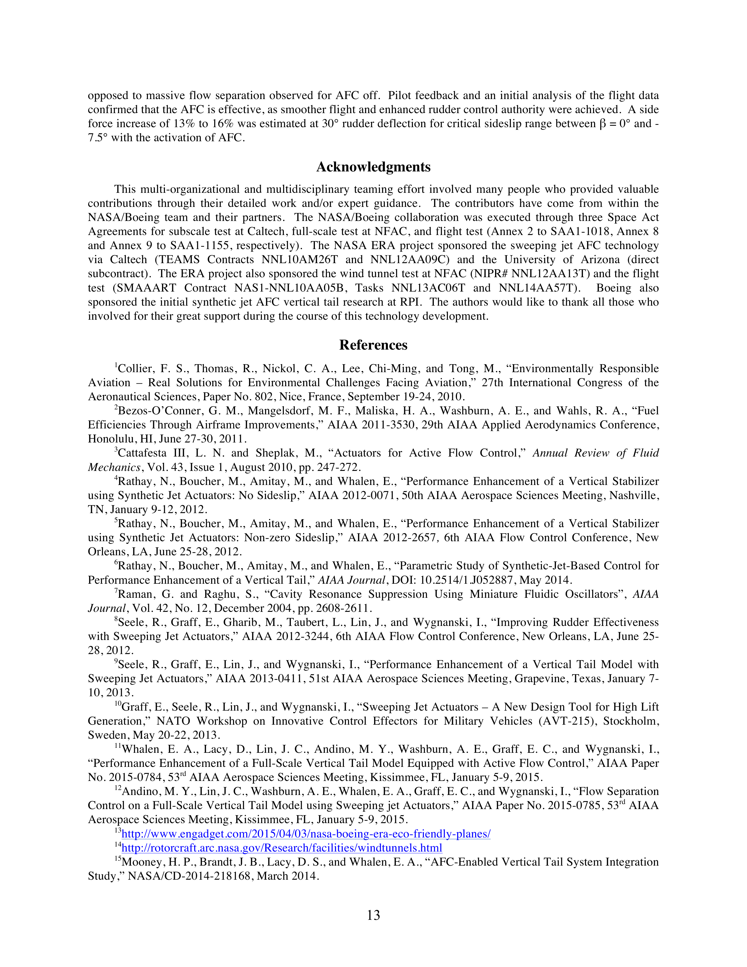 Active Flow Control Research Paper by NASA — page 13