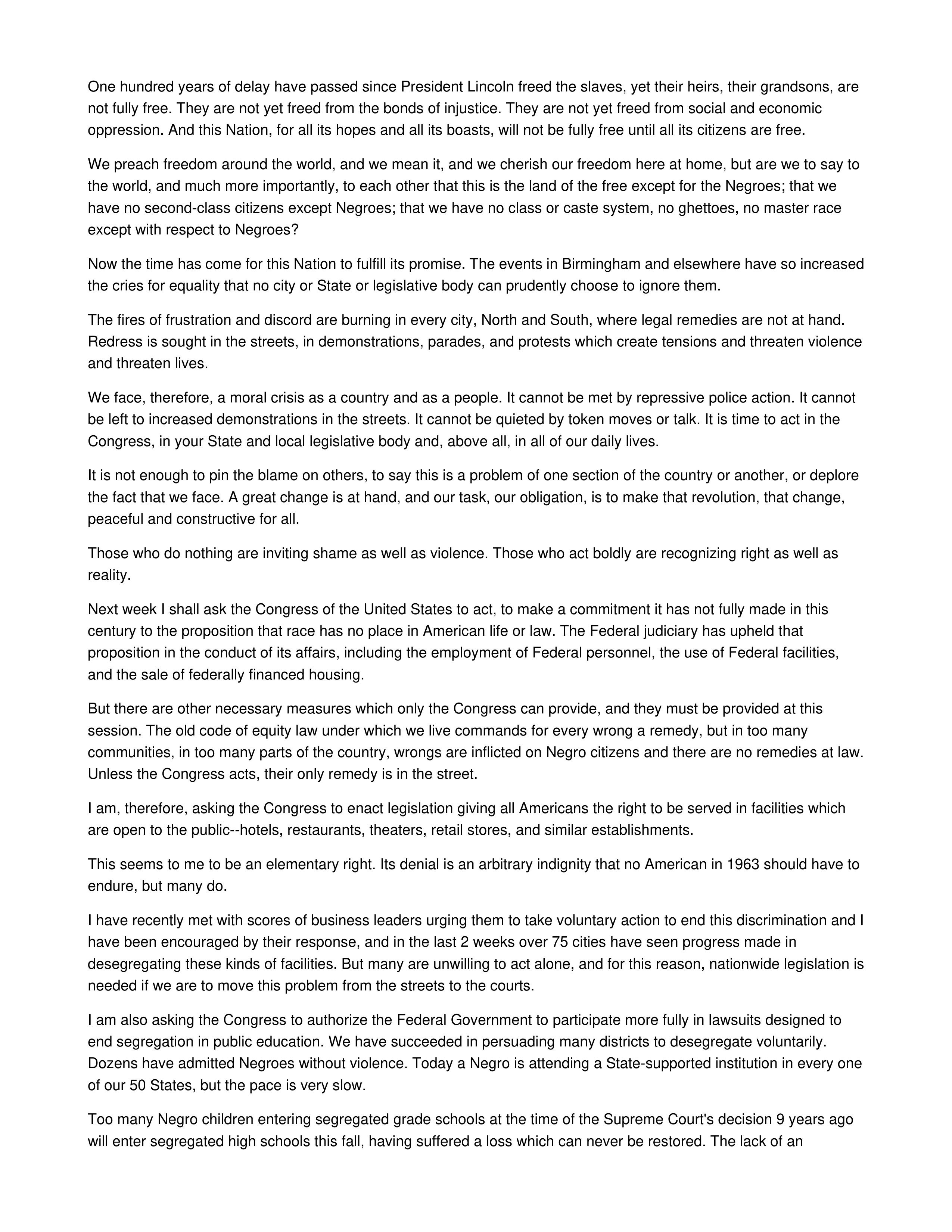 Address to the Nation on Civil Rights Persuasive Speech — page 2