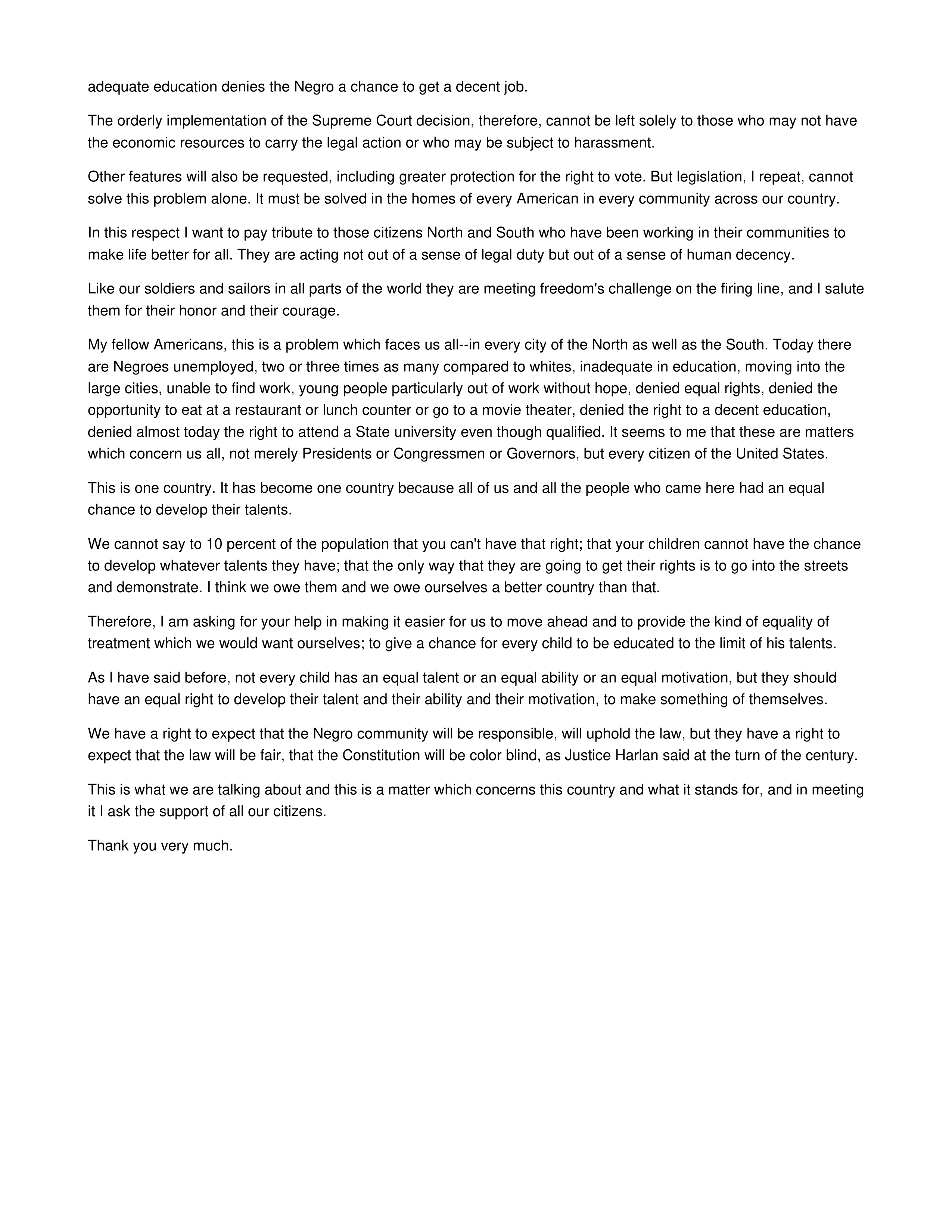 Address to the Nation on Civil Rights Persuasive Speech — page 3