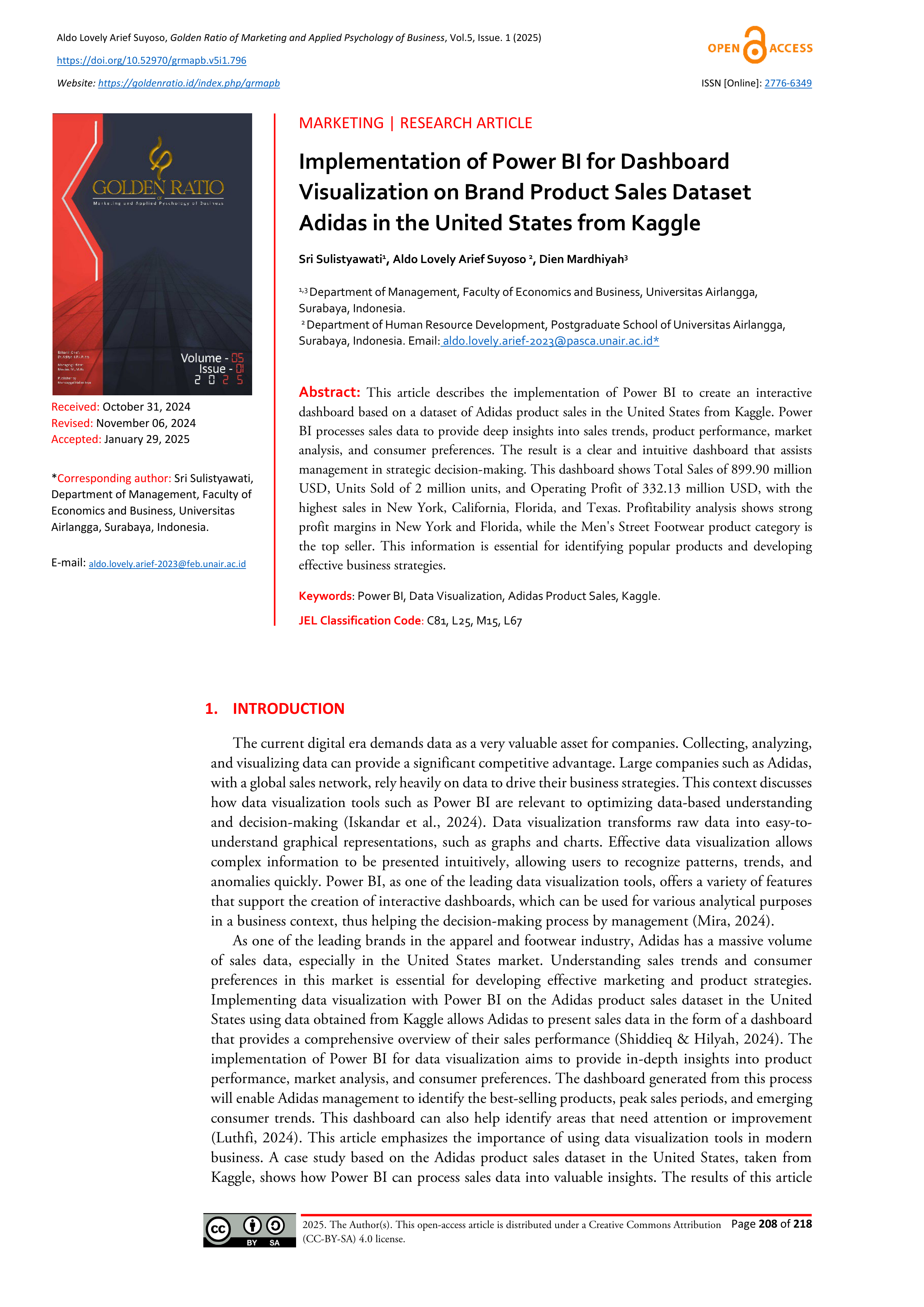 Adidas Data Visualization — page 1