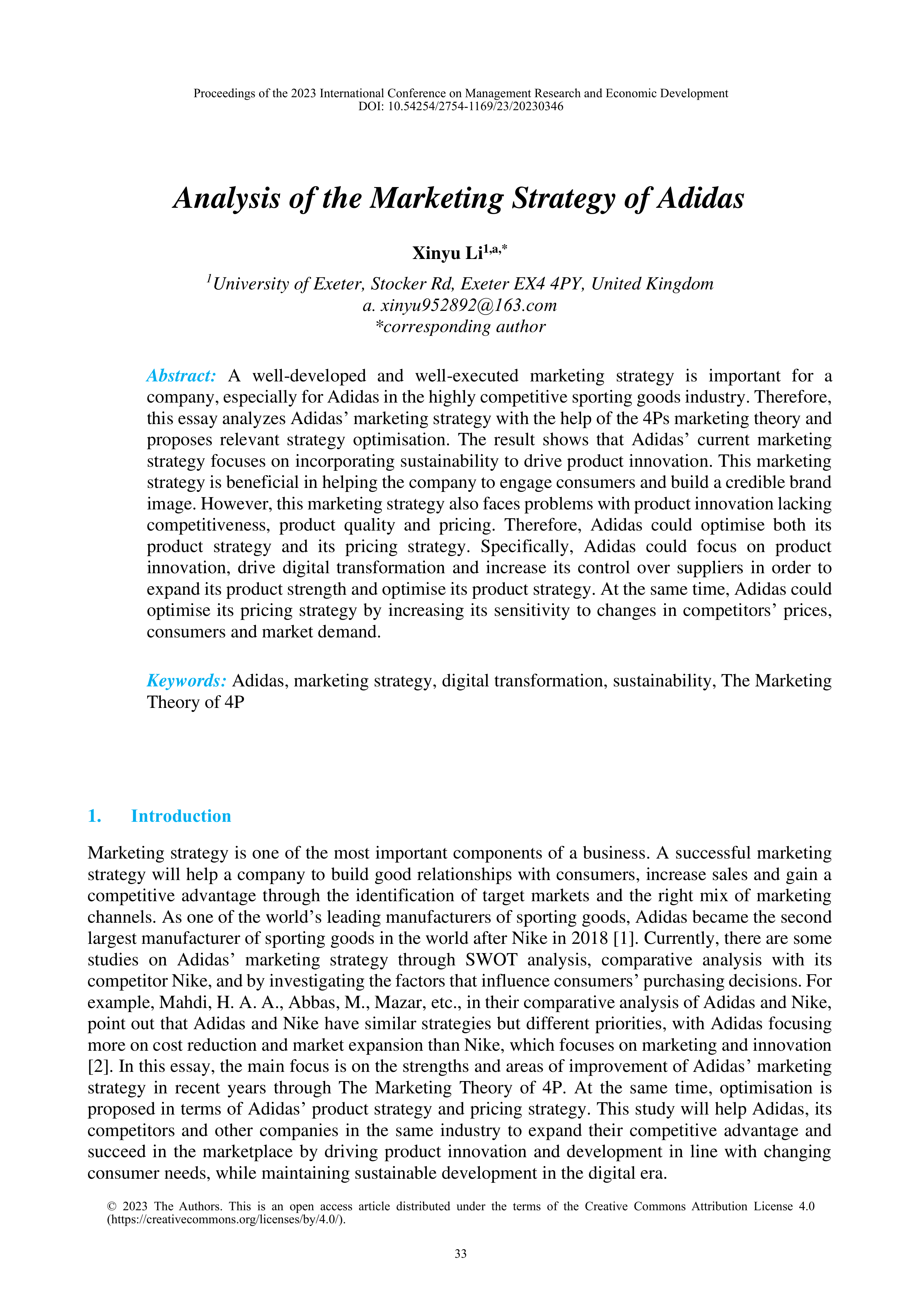 Adidas Marketing Strategy — page 1