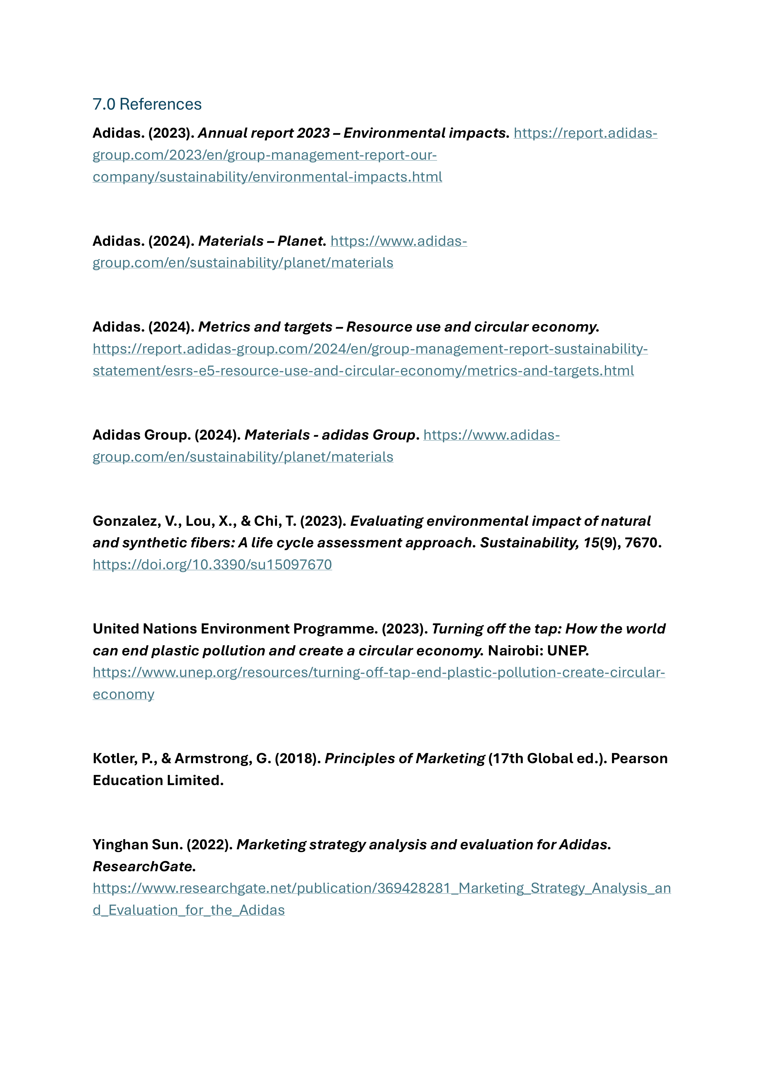 Adidas Sustainability Report — page 16