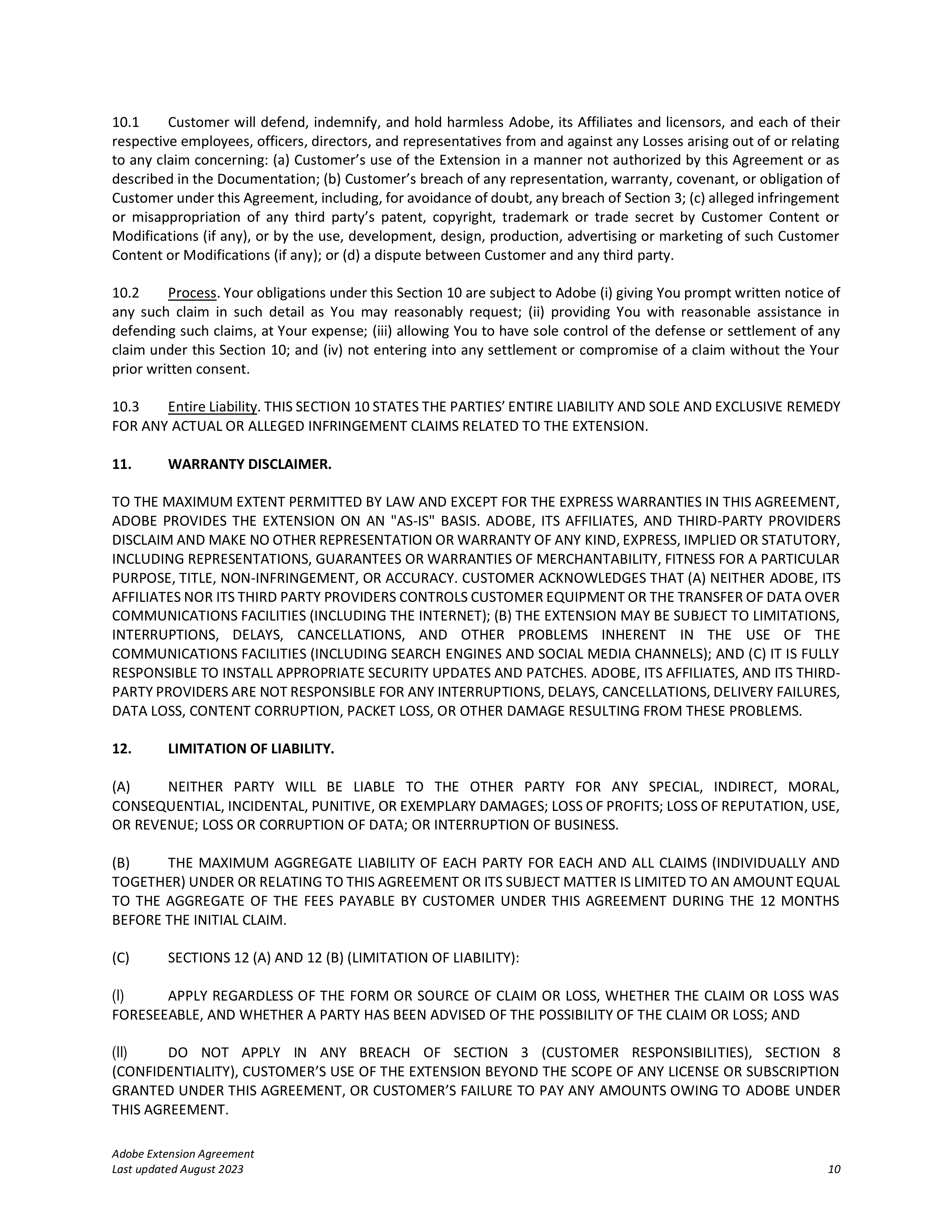 Adobe Commerce Extension Agreement — page 10