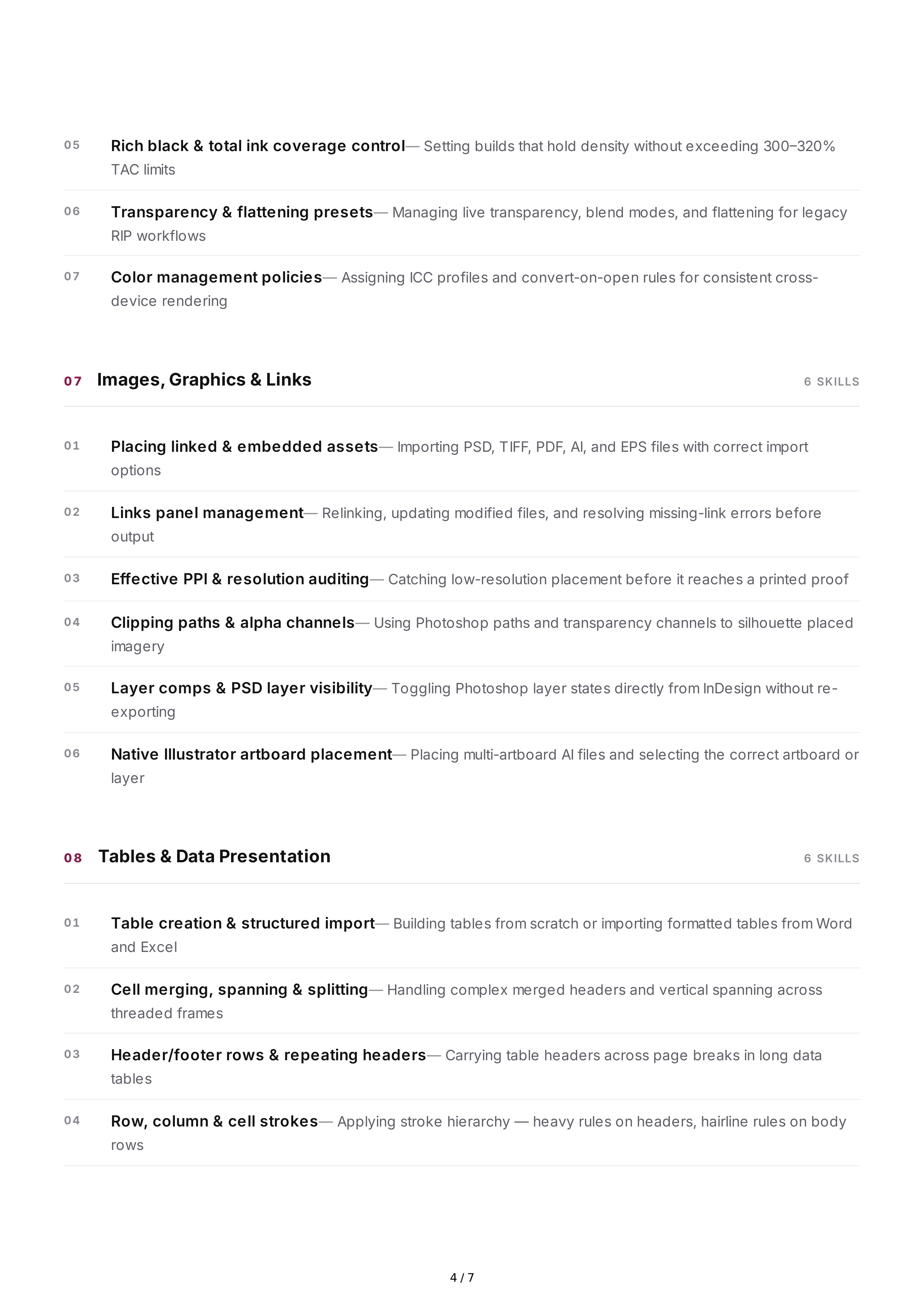 Adobe InDesign Hard Skills — page 4