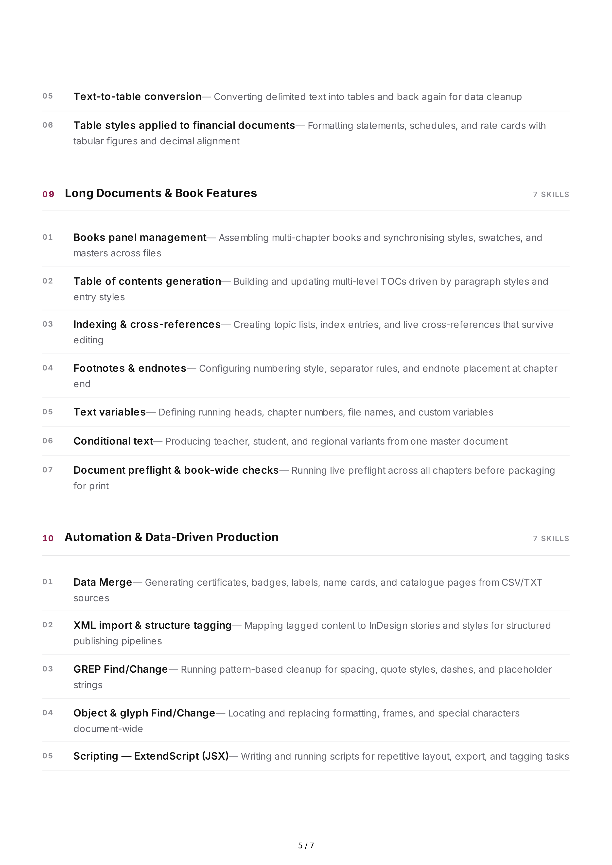 Adobe InDesign Hard Skills — page 5
