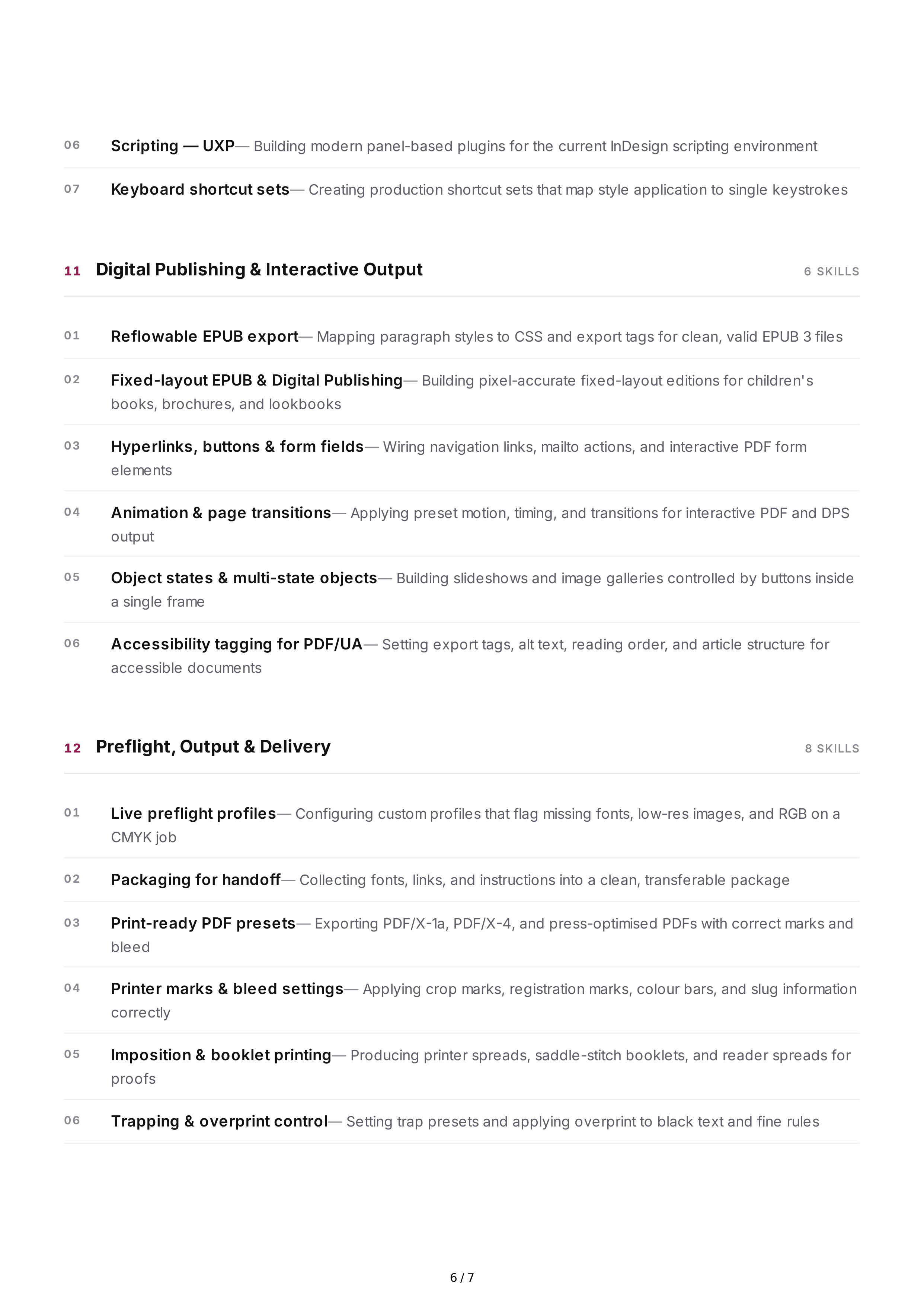 Adobe InDesign Hard Skills — page 6