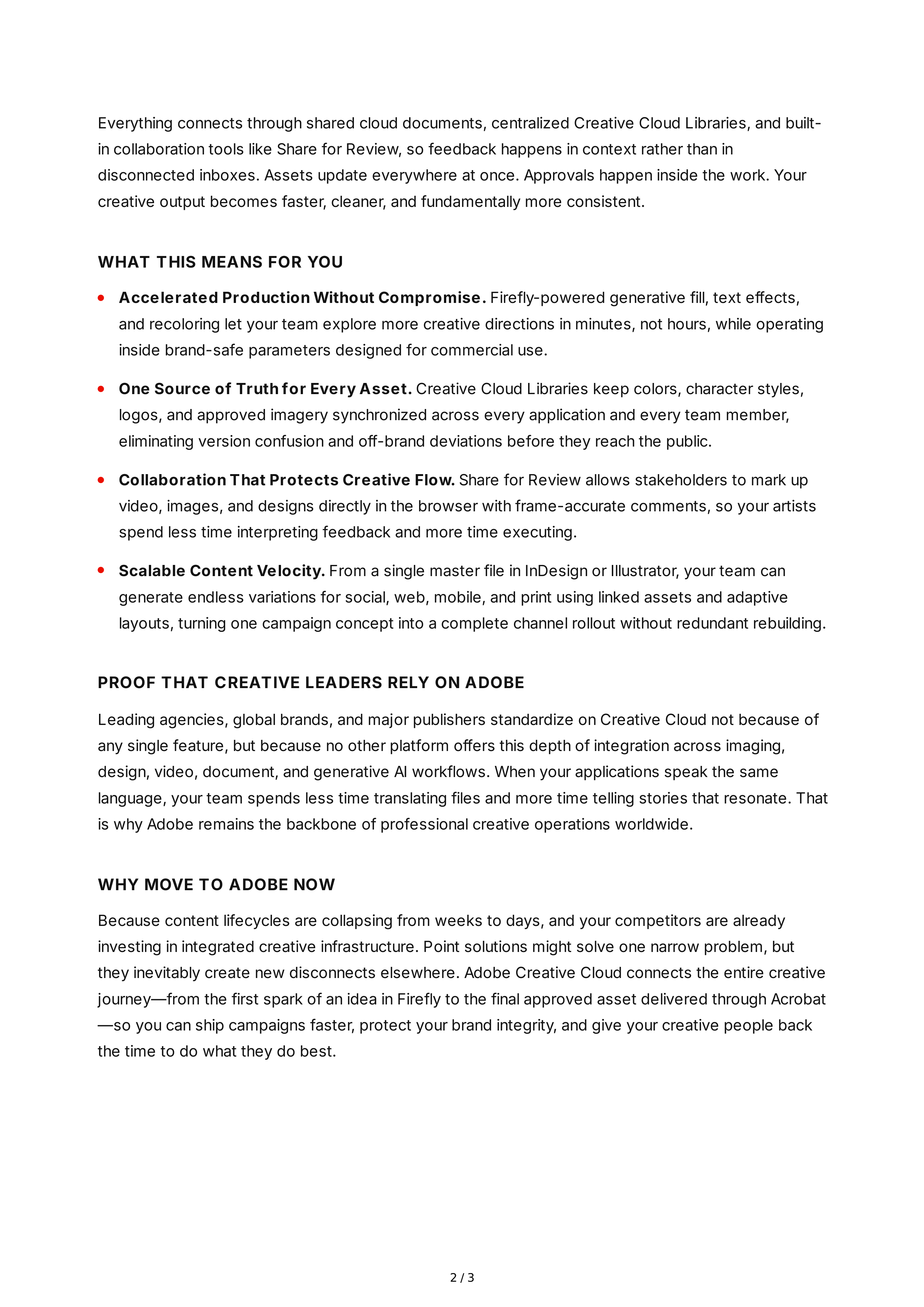 Adobe Creative Cloud Sales Letter — page 2