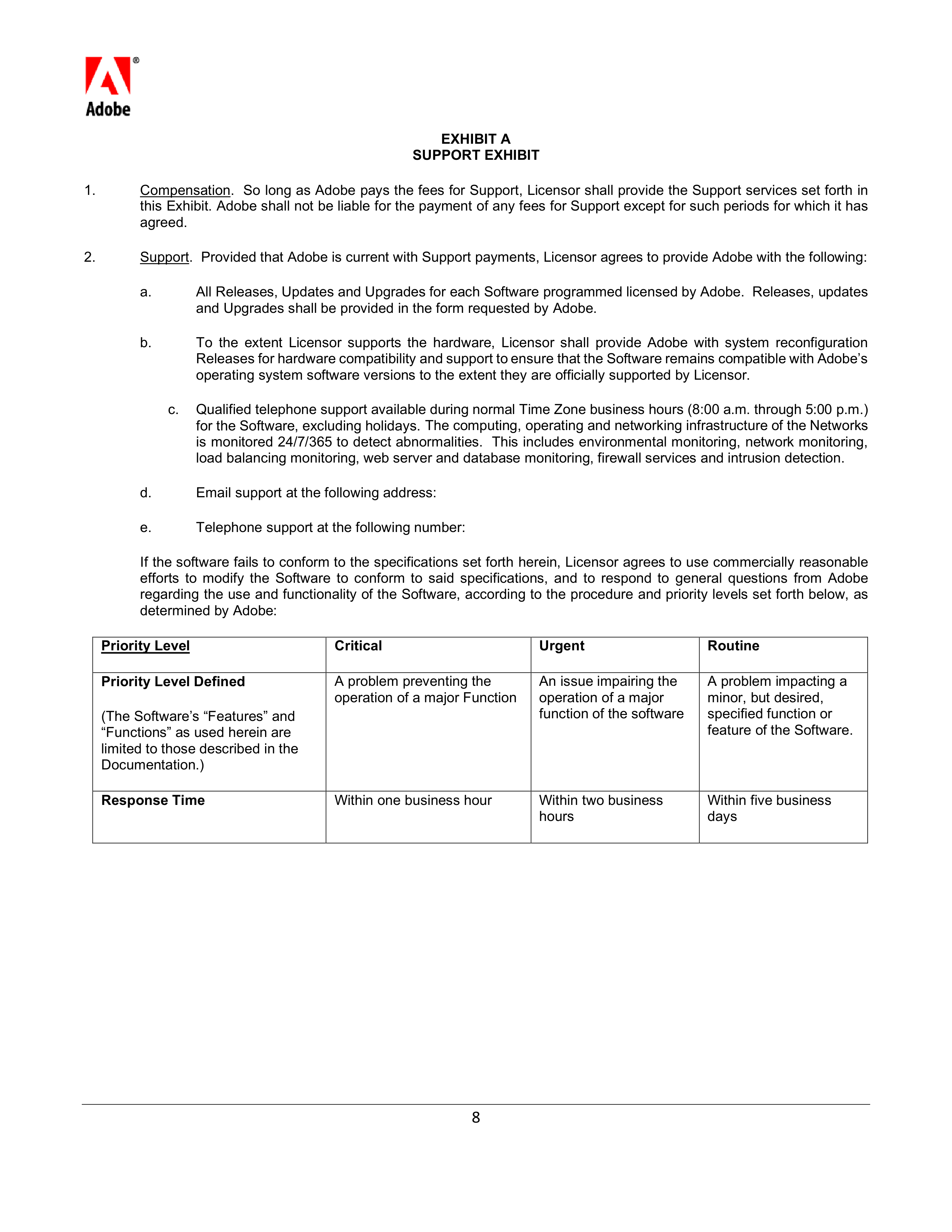 Adobe Software License Agreement — page 8