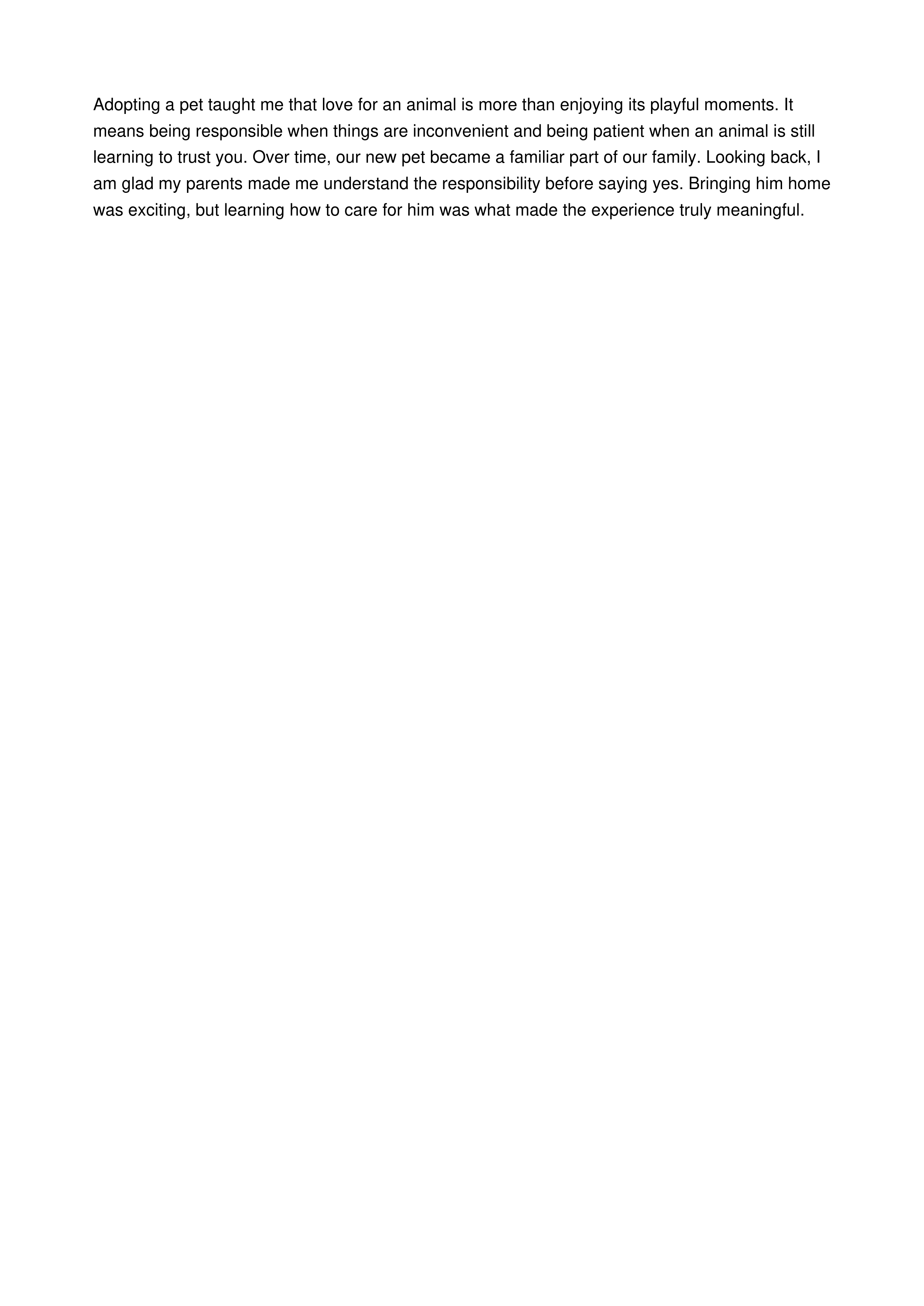 Adopting a Pet Personal Narrative — page 2