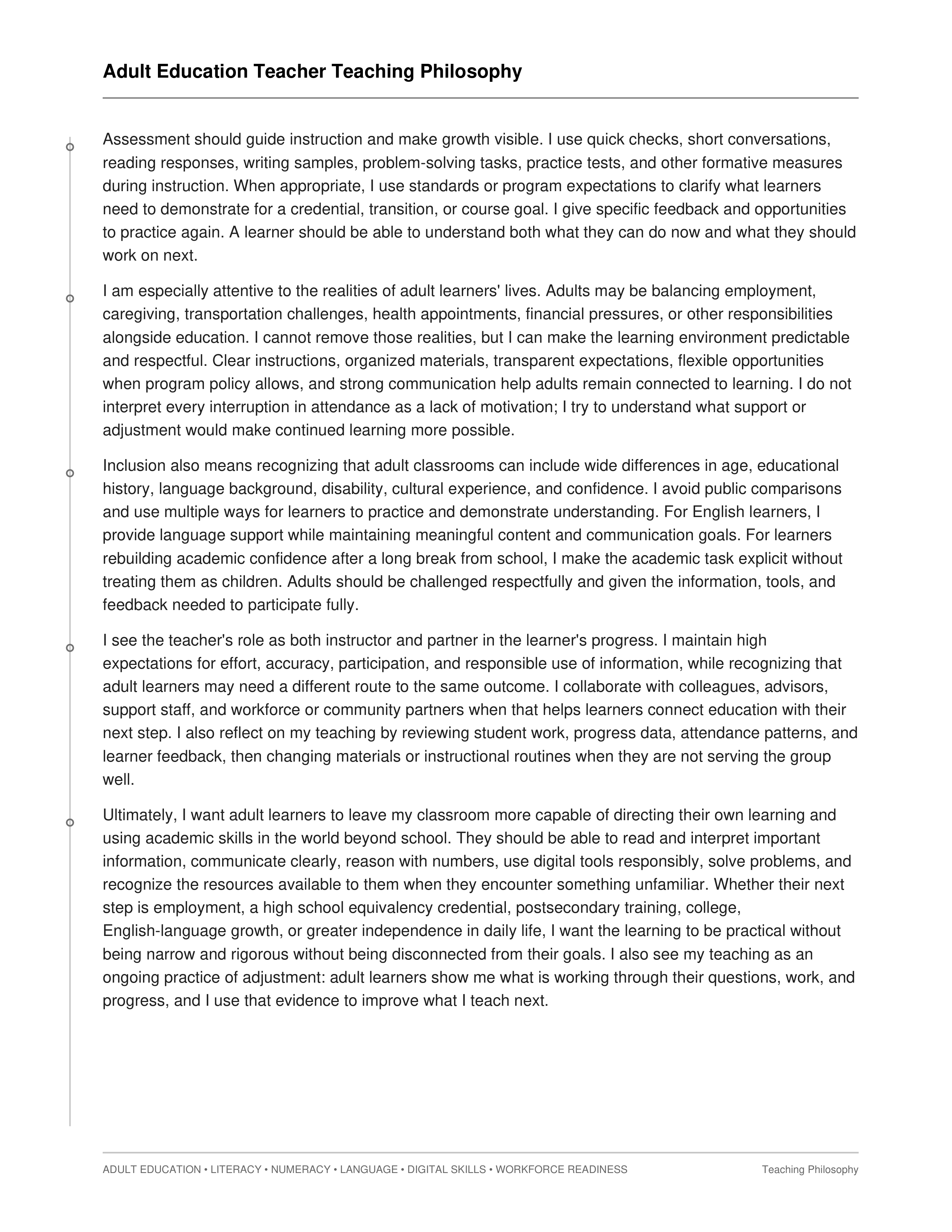 Adult Education Teacher Teaching Philosophy — page 2