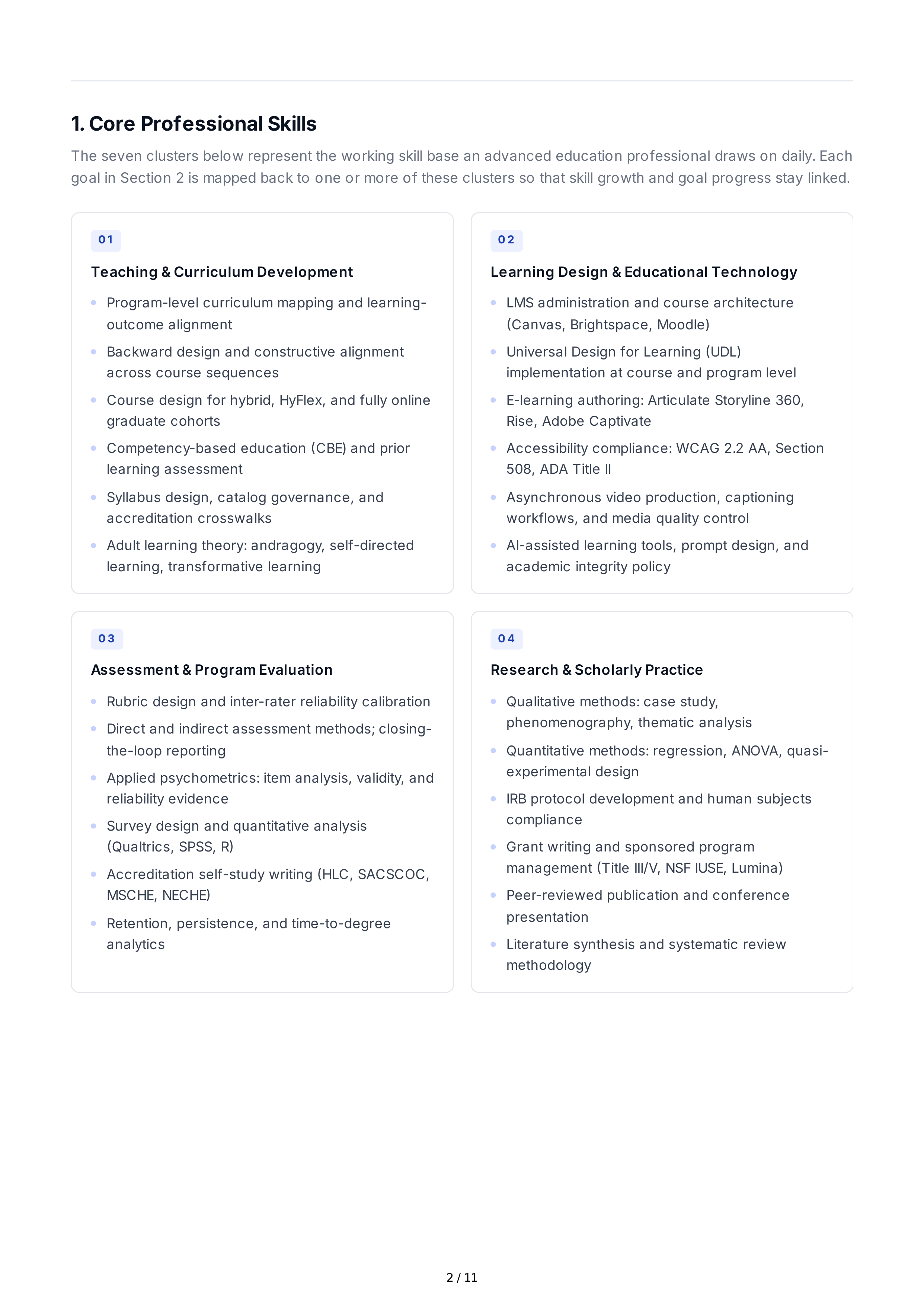 Advanced Education Professional Goals — page 2