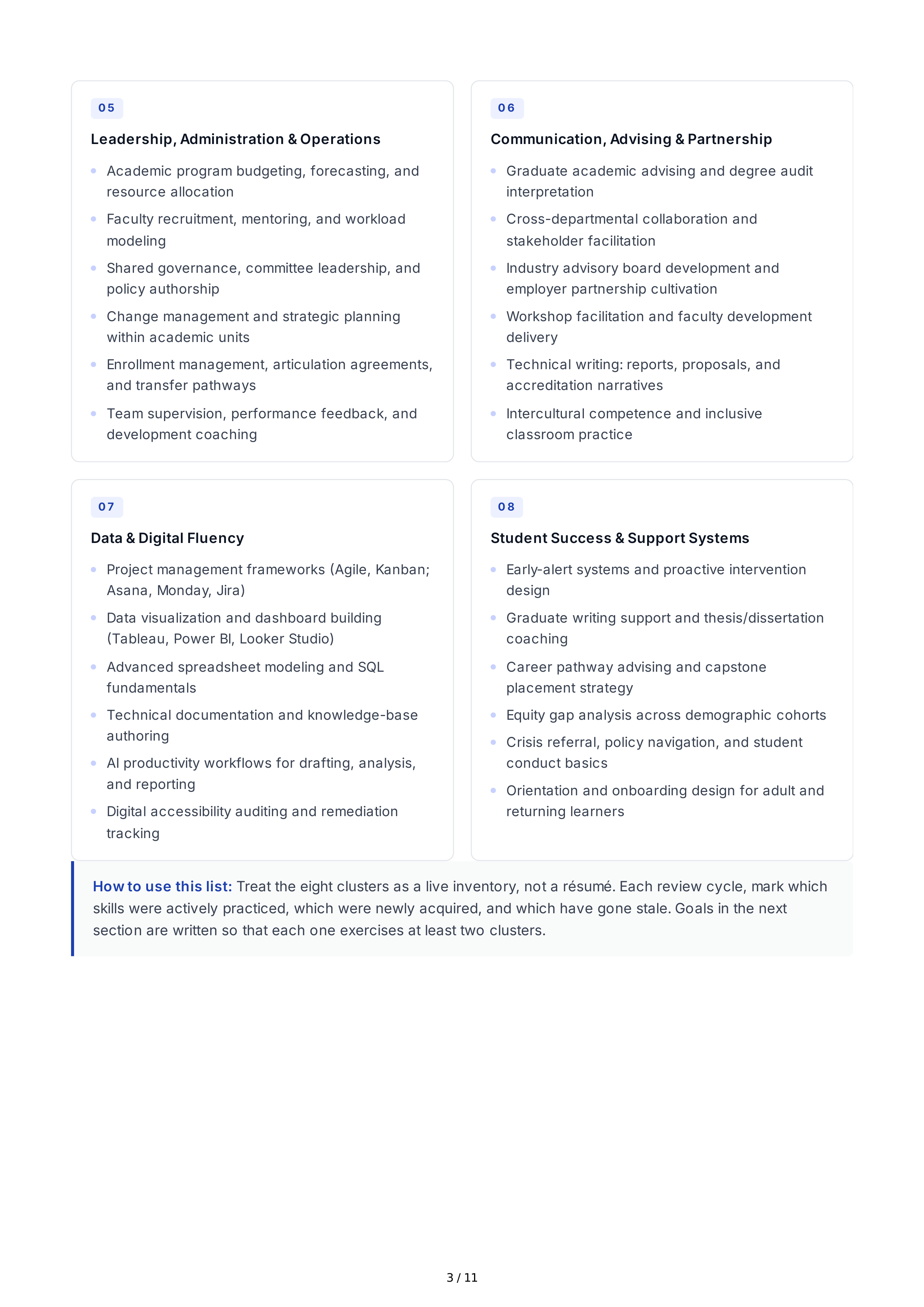 Advanced Education Professional Goals — page 3