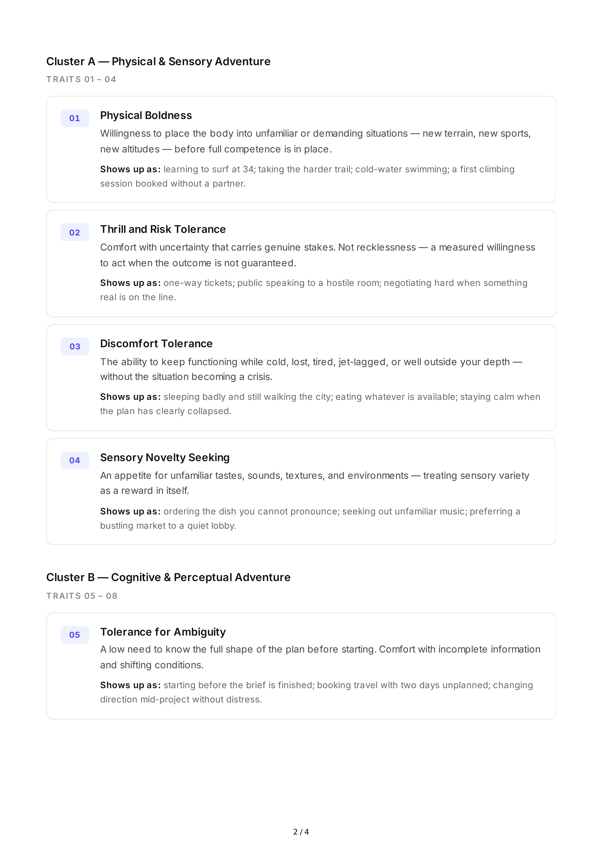 Adventurousness Personality Traits — page 2