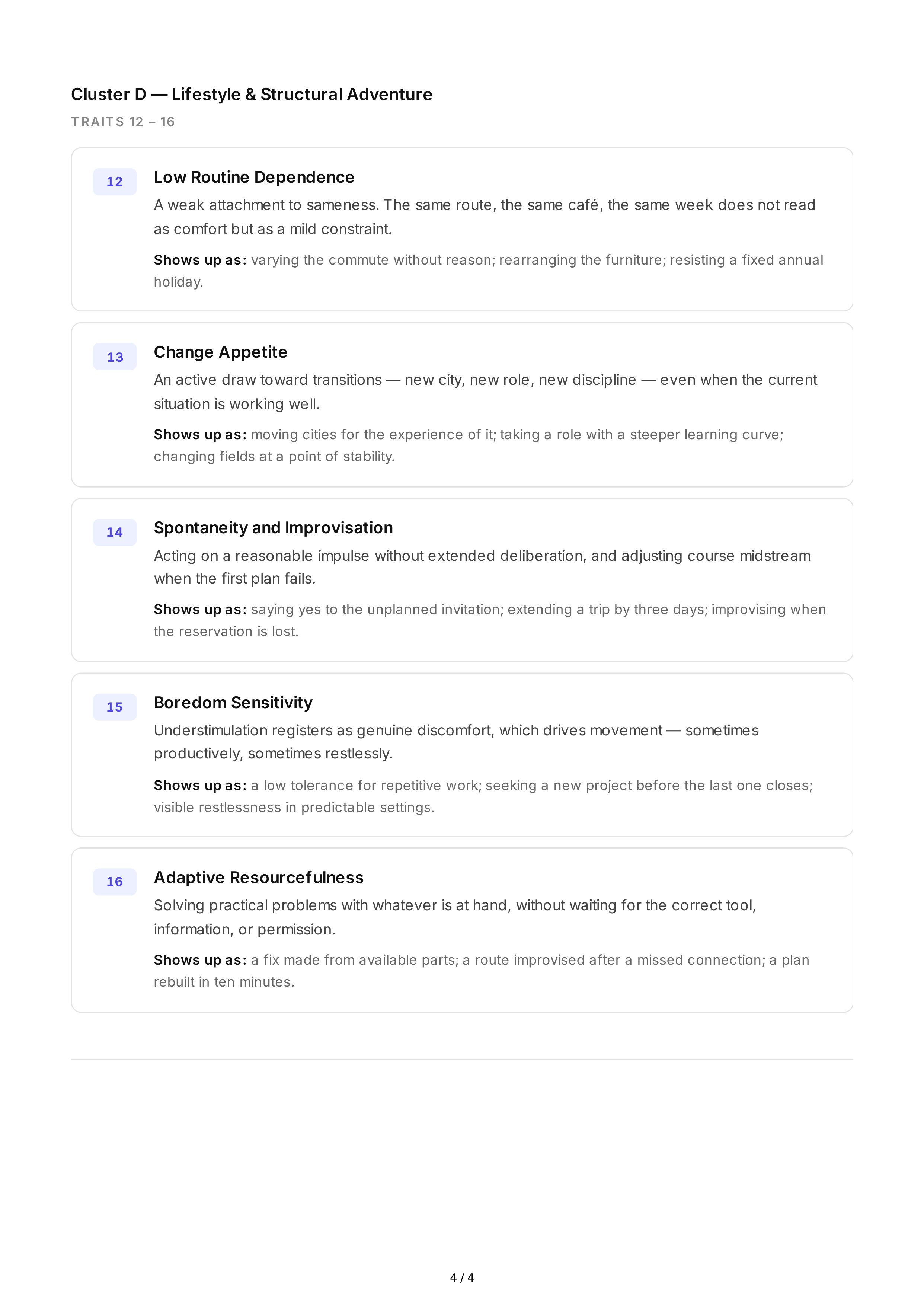 Adventurousness Personality Traits — page 4