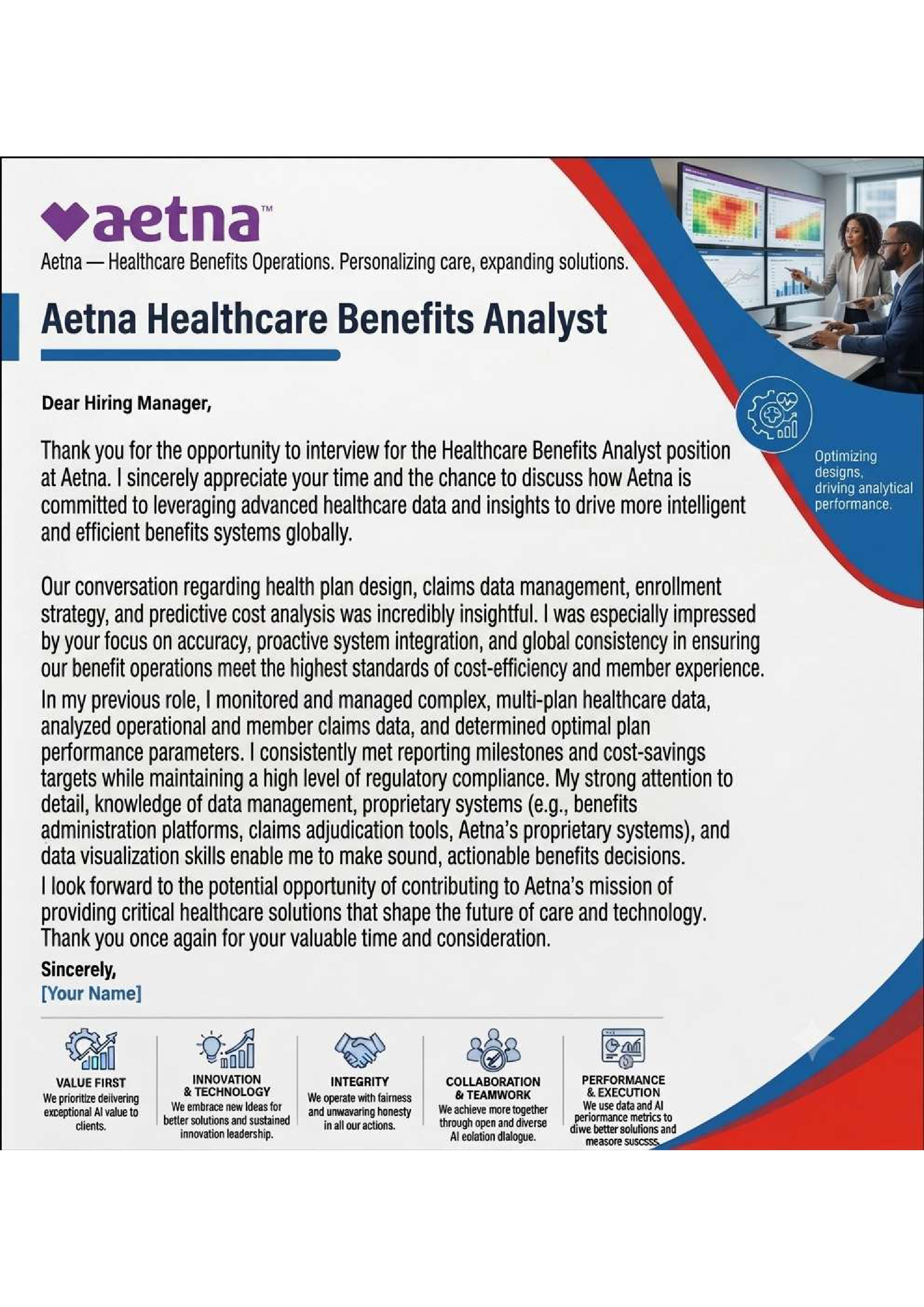 Aetna Healthcare Benefits Analyst — page 1
