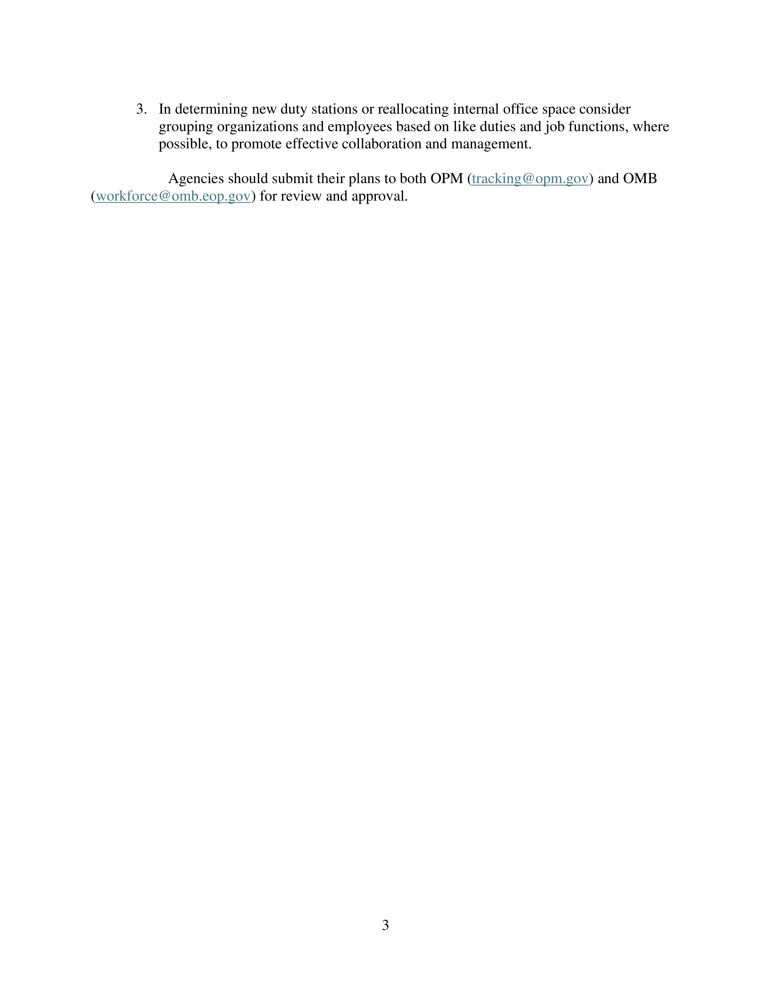Agency Return to Office Implementation Plans Memo — page 3