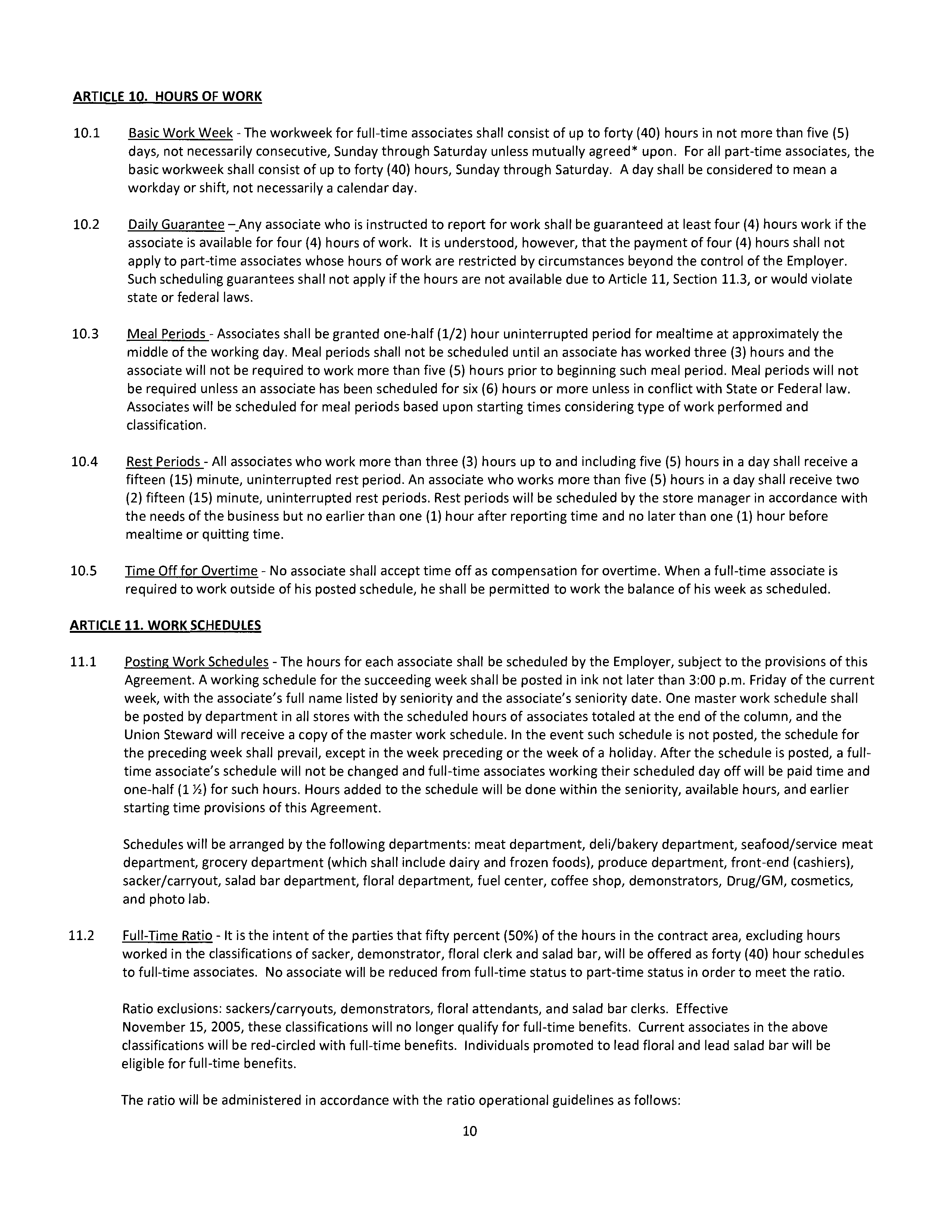 Agreement Between THE KROGER and DAYTON STORES — page 11