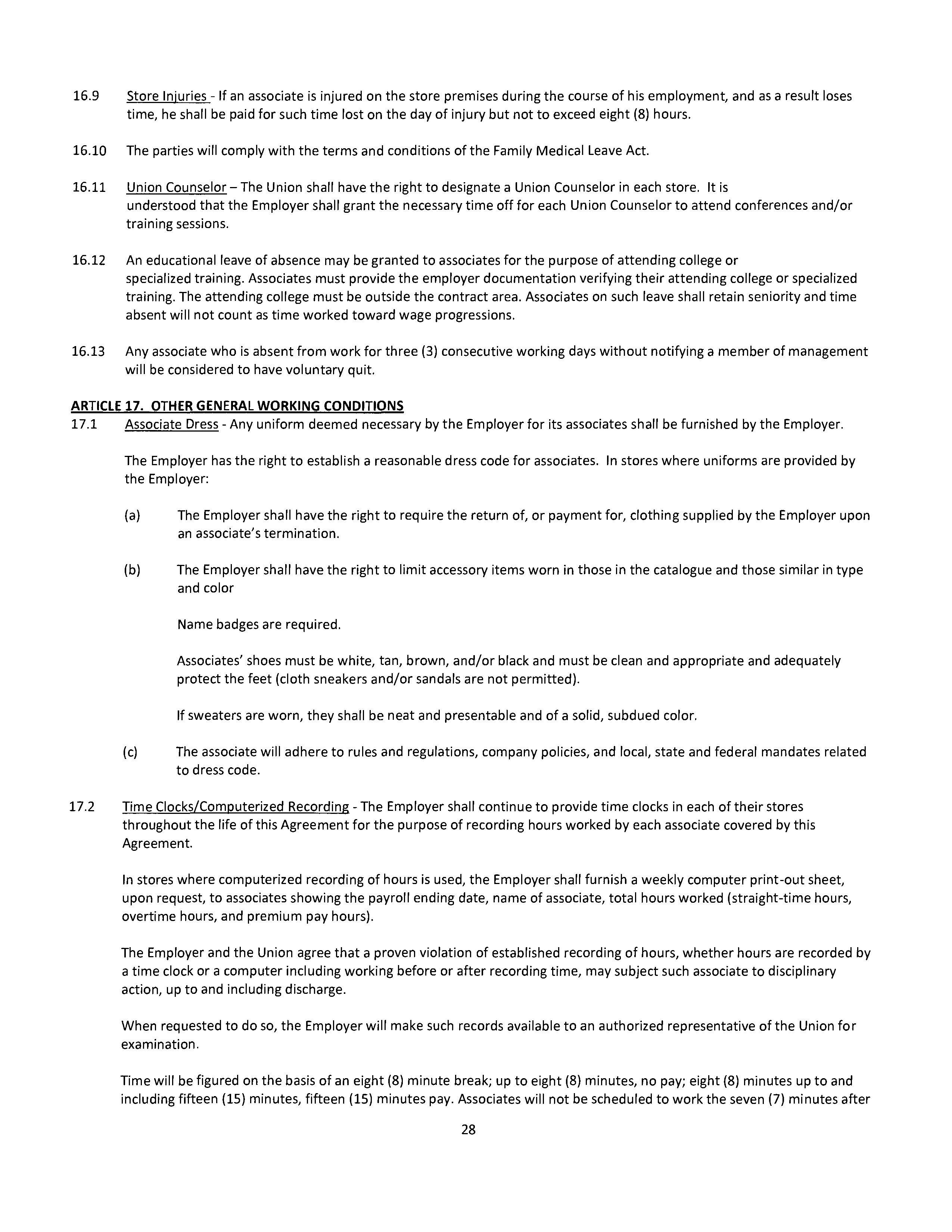 Agreement Between THE KROGER and DAYTON STORES — page 29