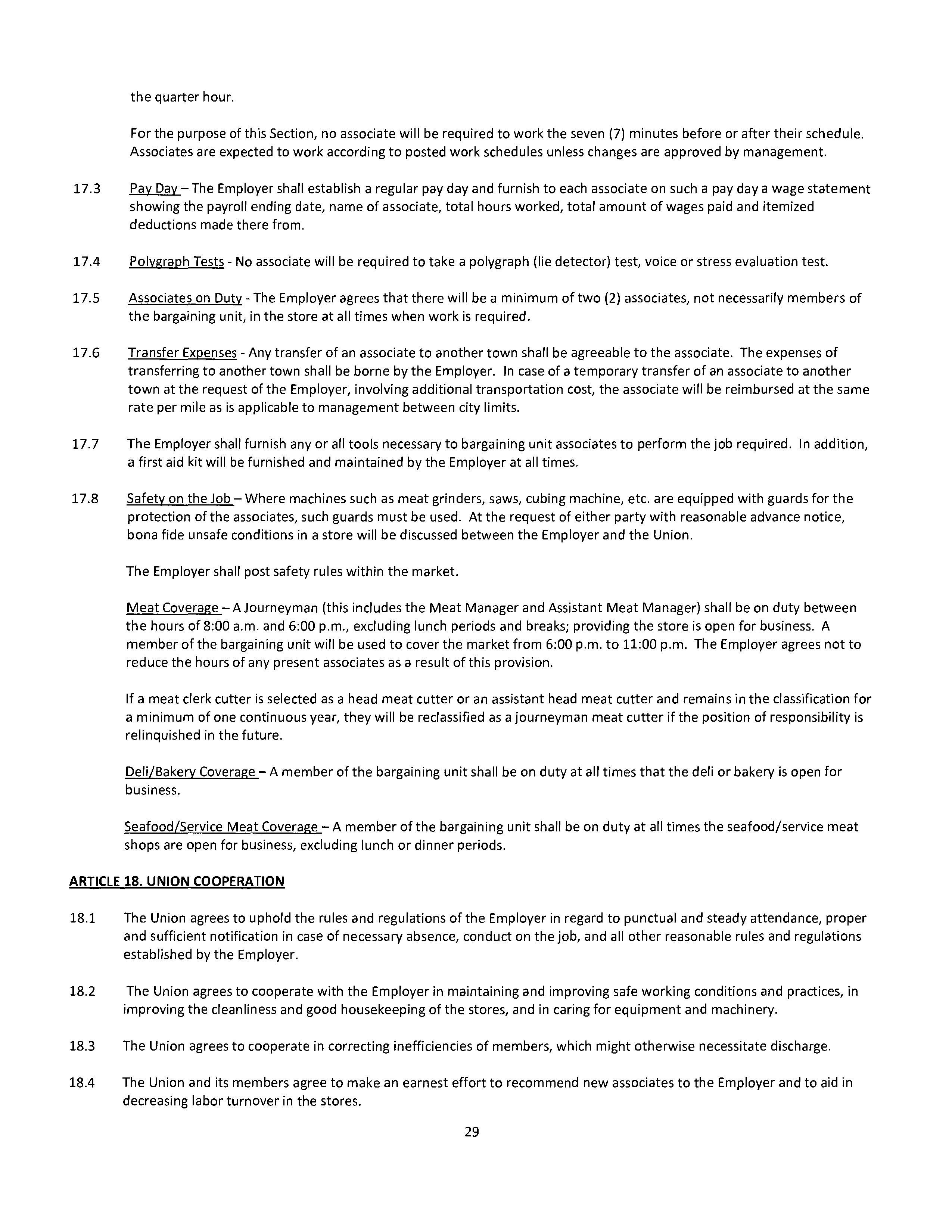 Agreement Between THE KROGER and DAYTON STORES — page 30