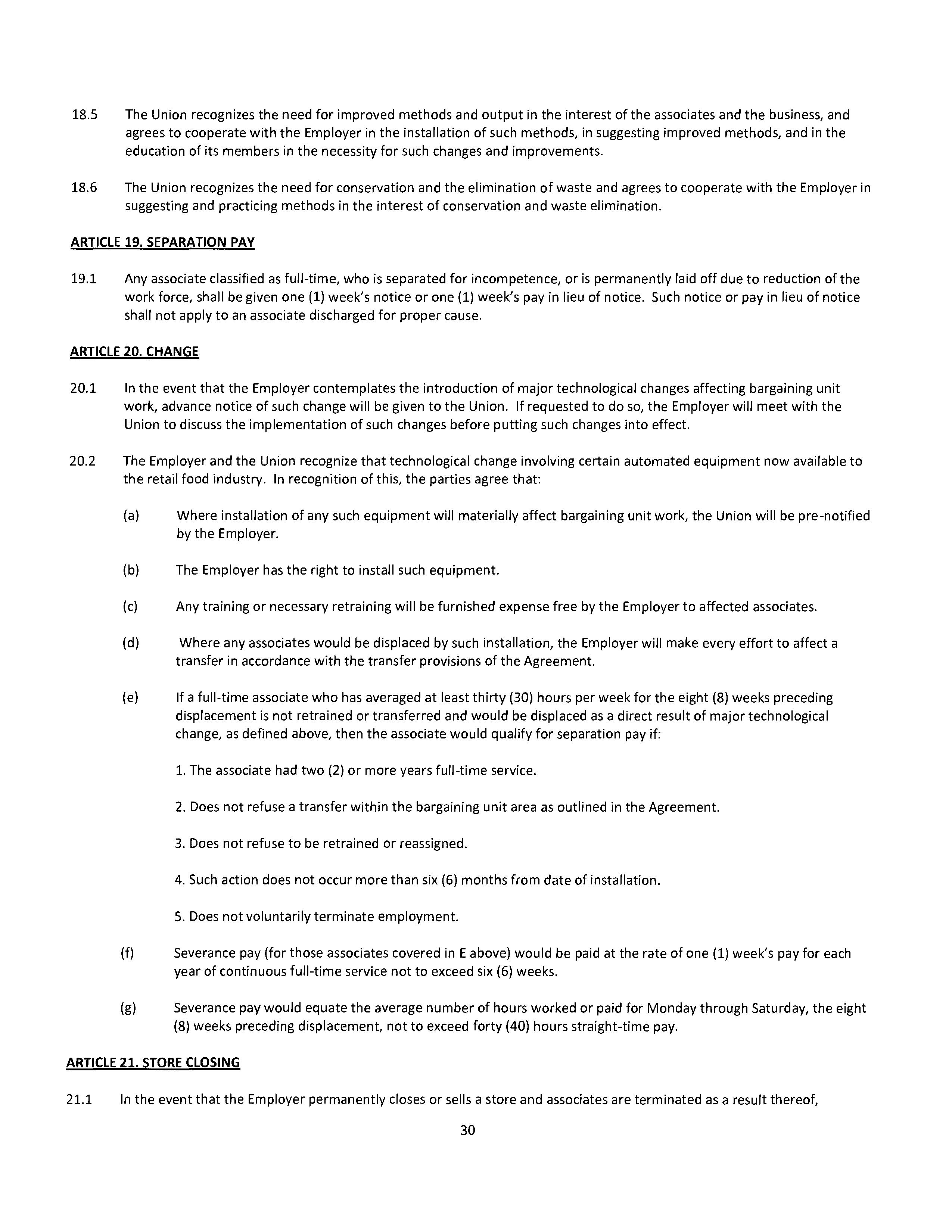 Agreement Between THE KROGER and DAYTON STORES — page 31