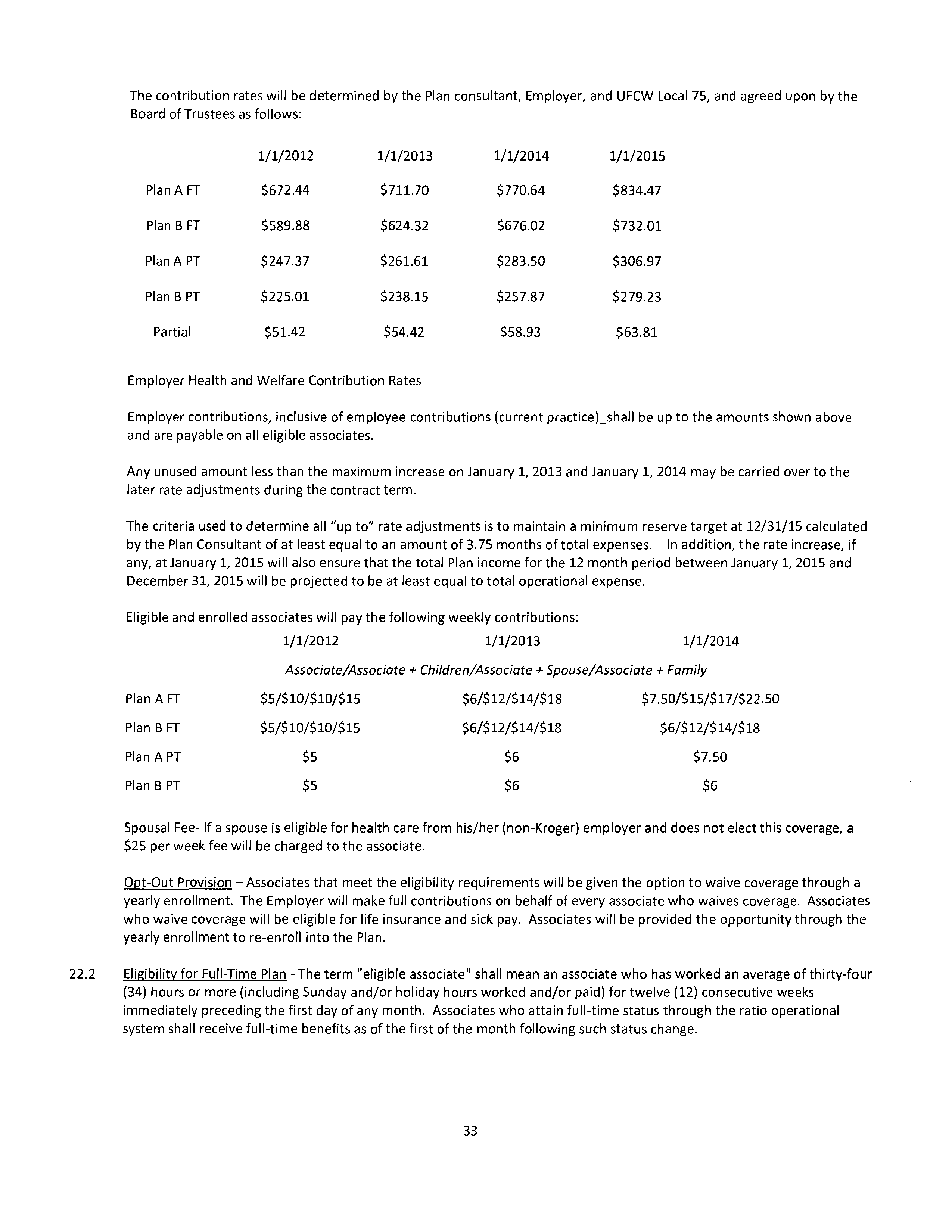 Agreement Between THE KROGER and DAYTON STORES — page 34